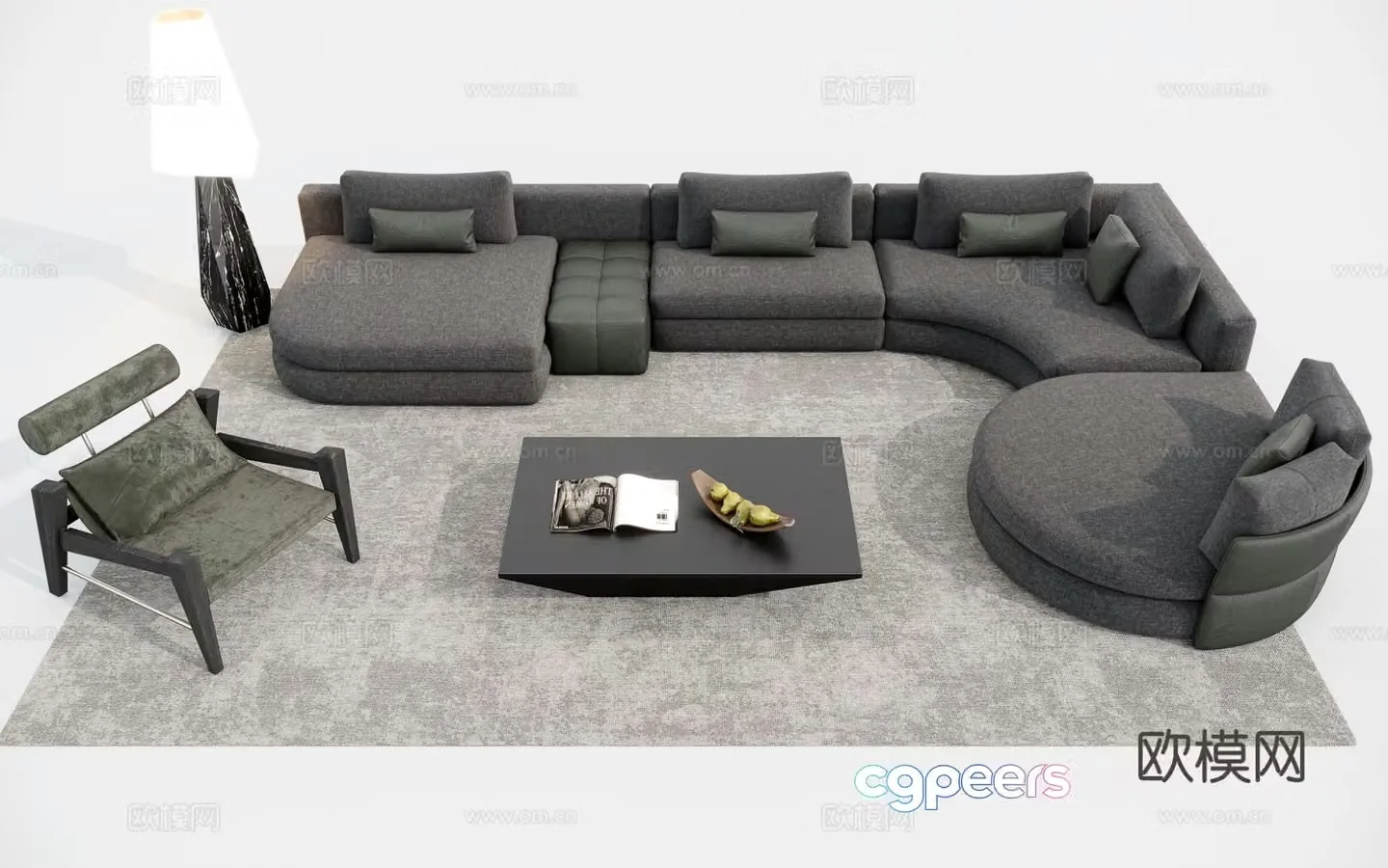 Modern sectional sofa 3d model