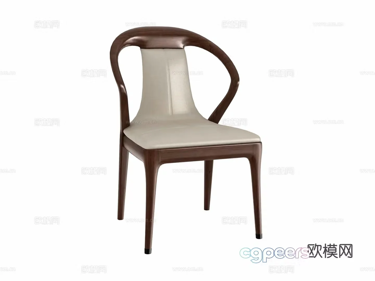 Chinese style chair dining chair back chair 3d model