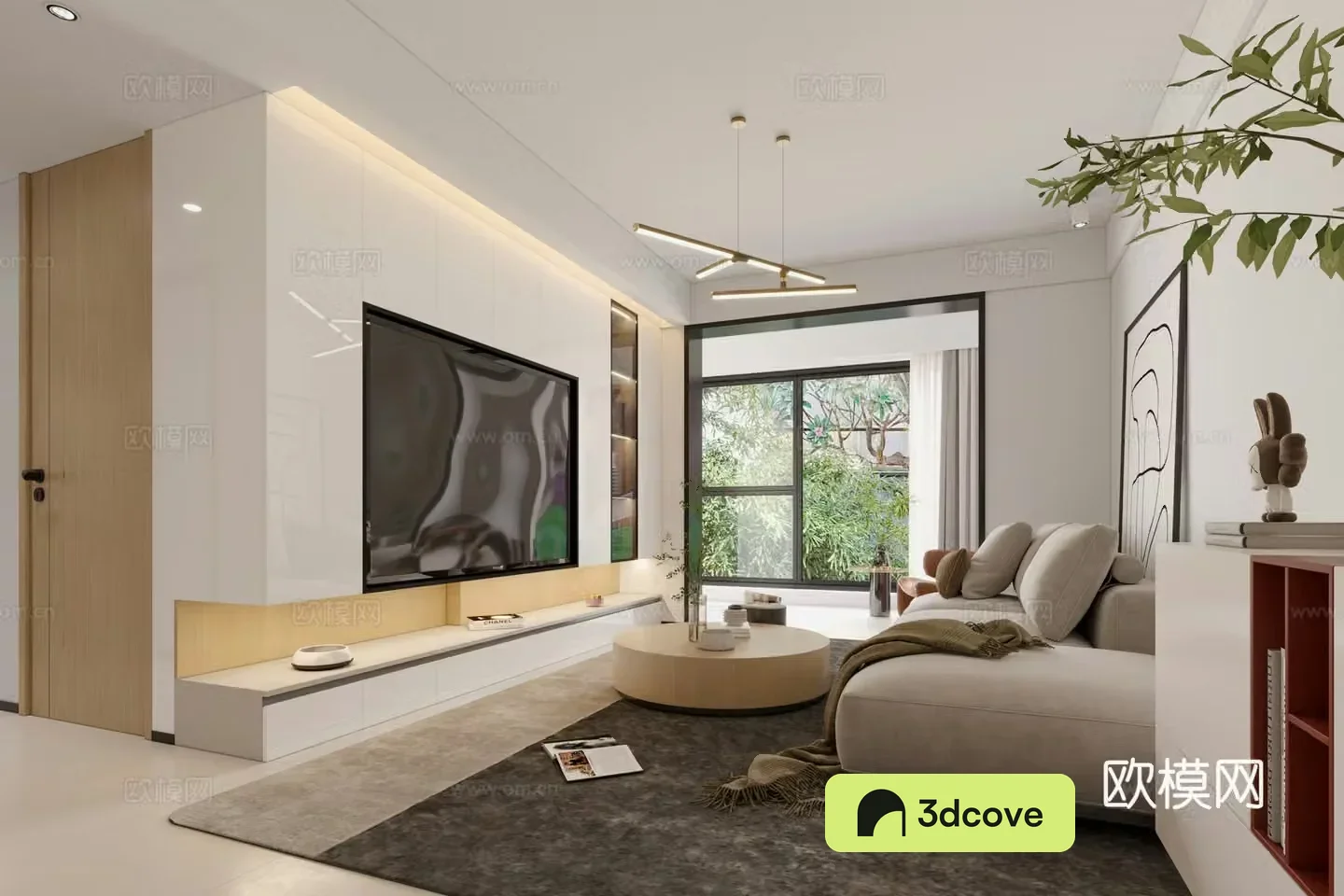 Modern living and dining room