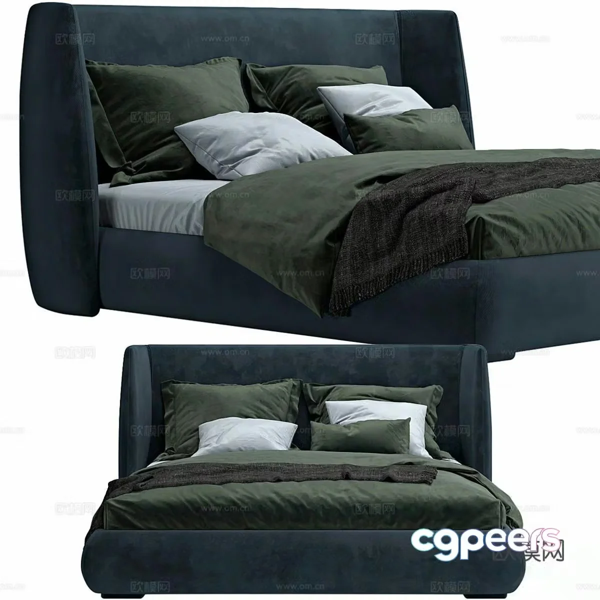Bonaldo Italian double bed 3d model