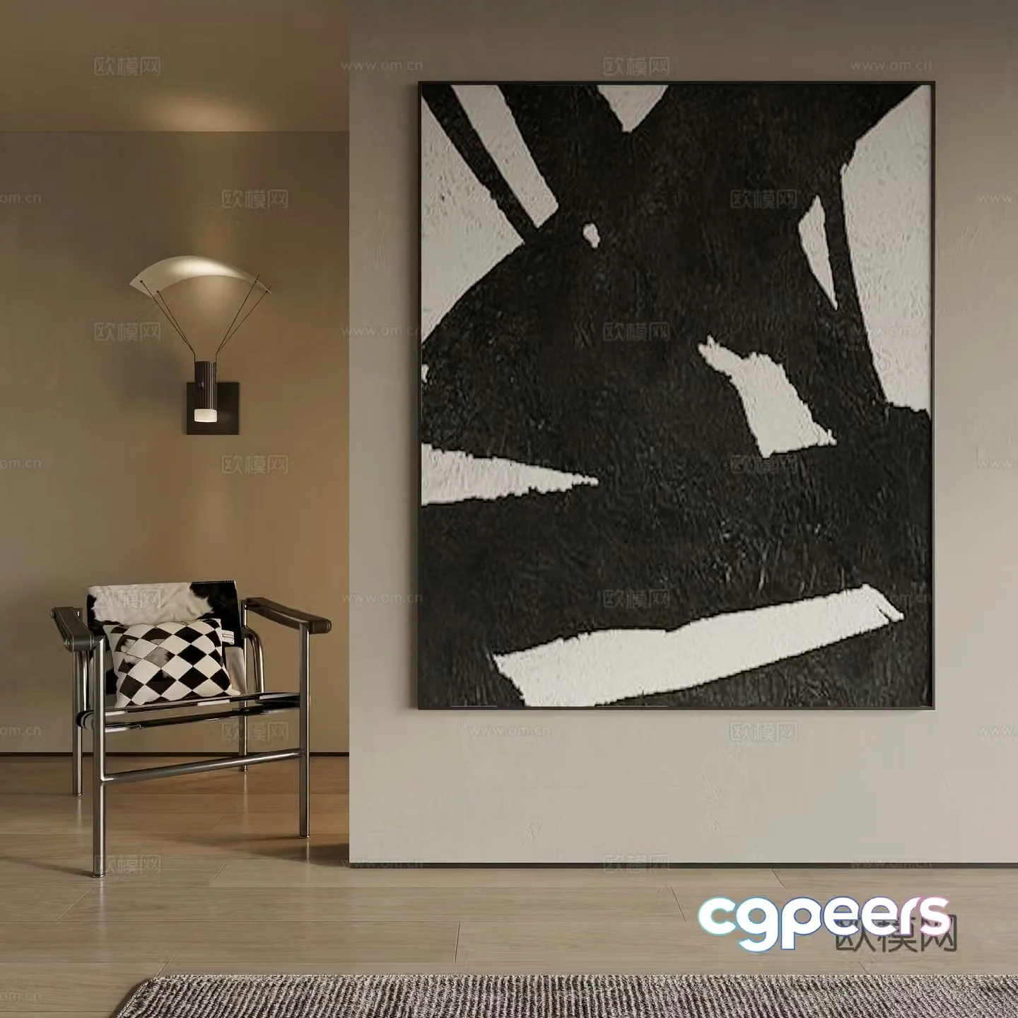 Modern decorative painting 3d model
