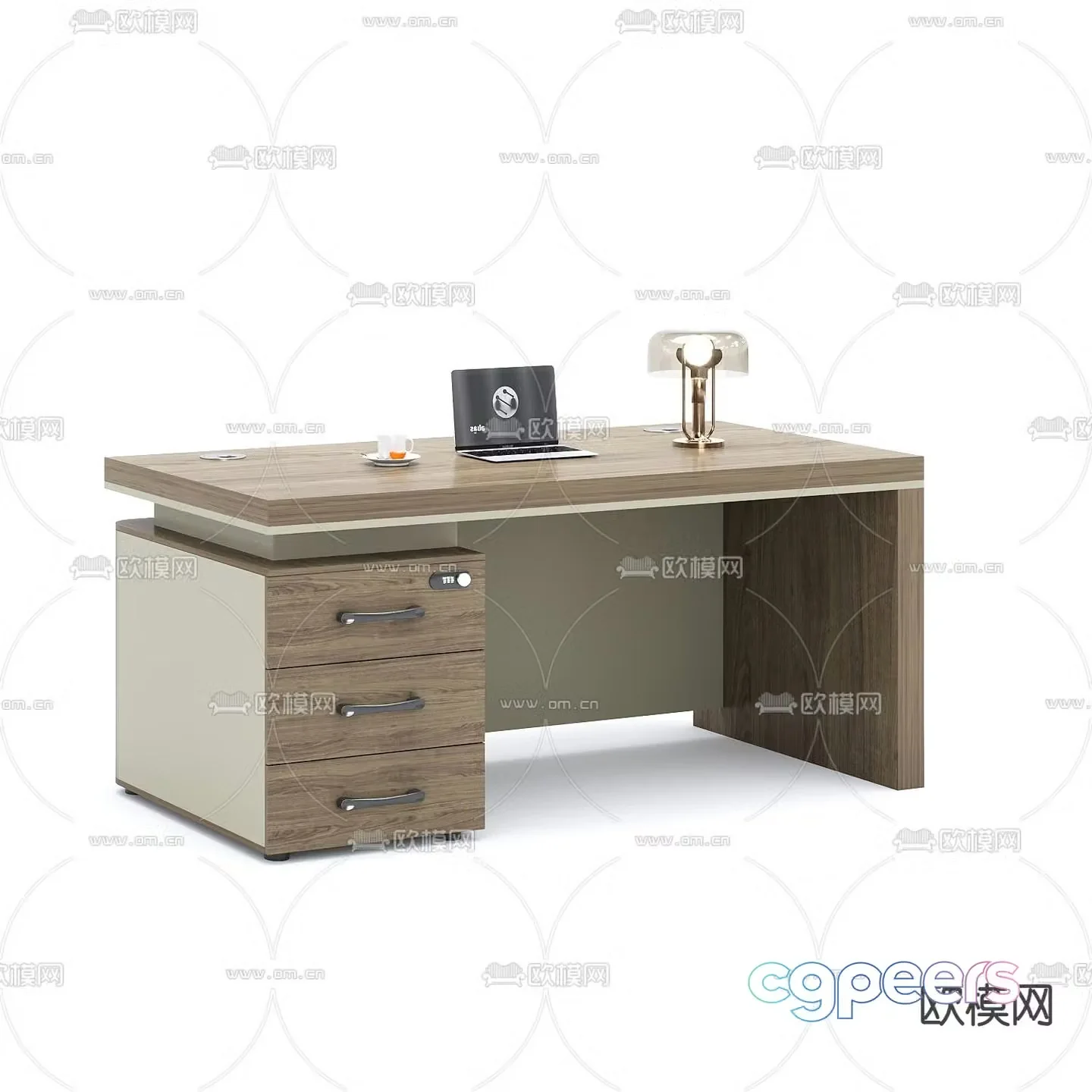 Modern office desk boss desk 3d model