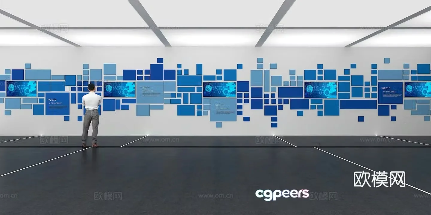 Cultural wall Corporate culture wall Display wall Theme wall Exhibition hall Campus culture Corridor 3D model