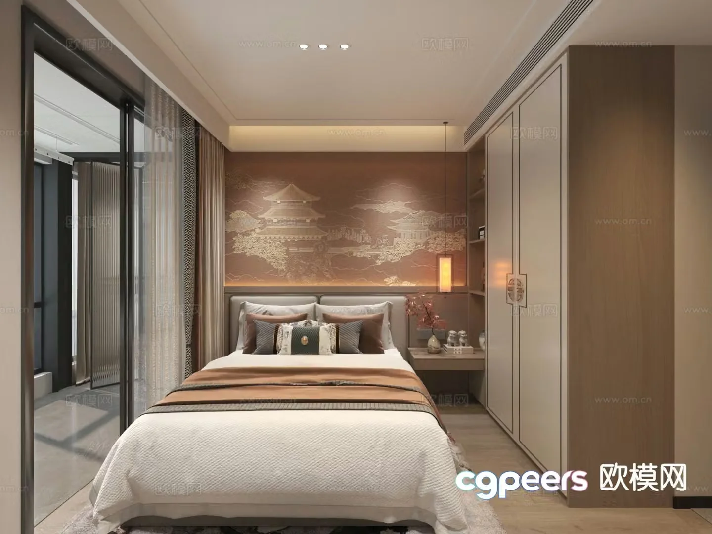 New Chinese style bedroom master bedroom 3d model