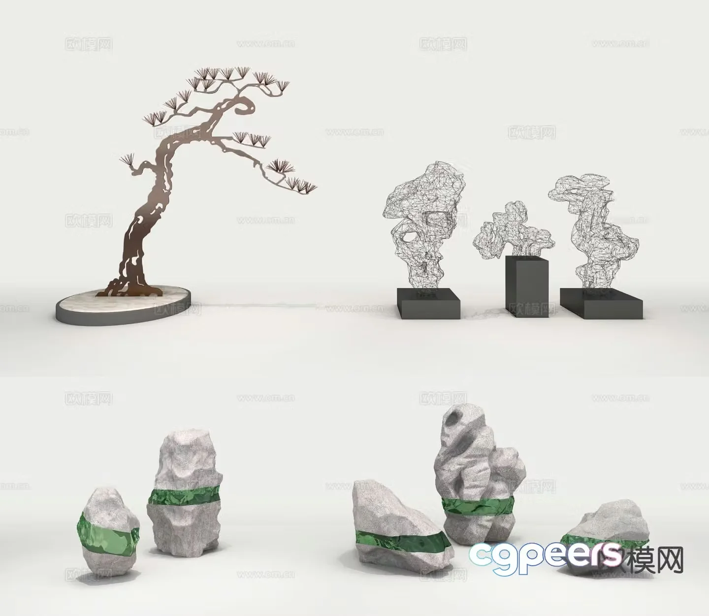 New Chinese style ornaments Taihu stone ornaments 3D model