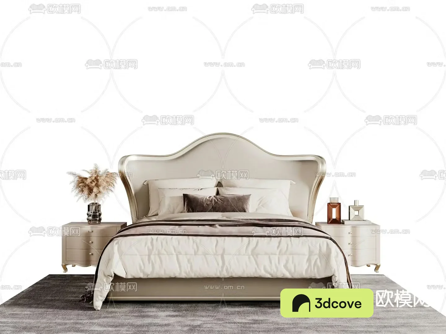 Simple European double bed