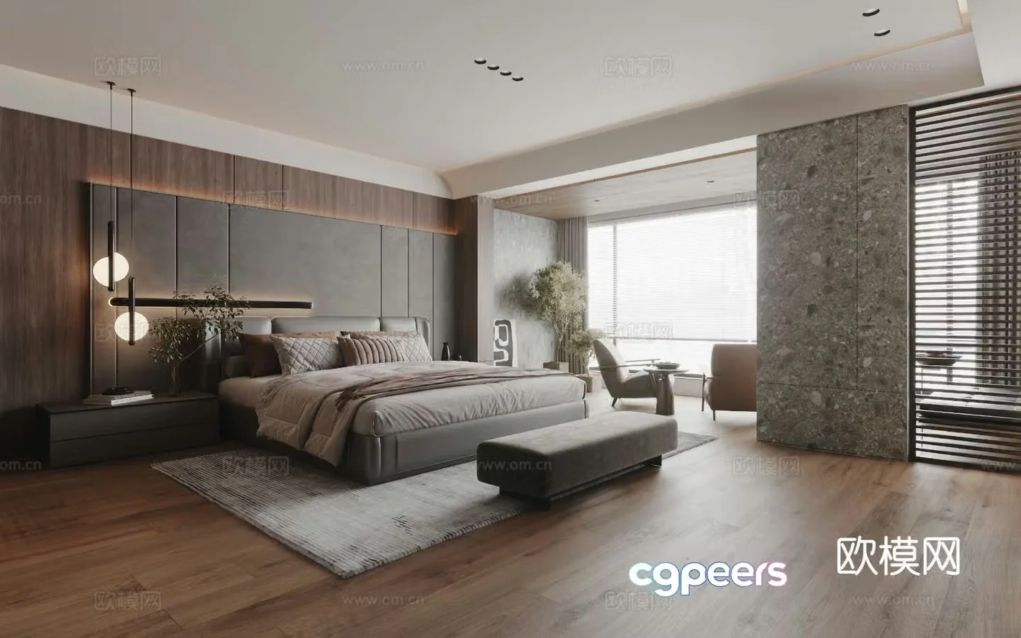Italian style bedroom master bedroom 3d model