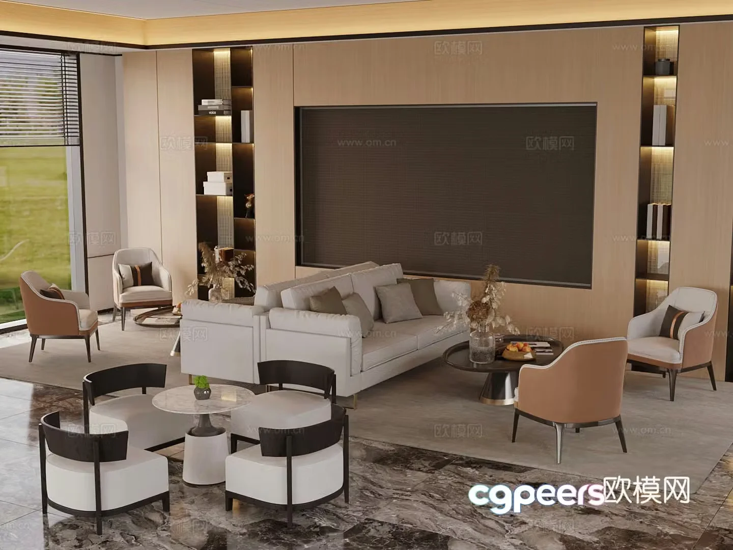 New Chinese sales office negotiation area 3D model