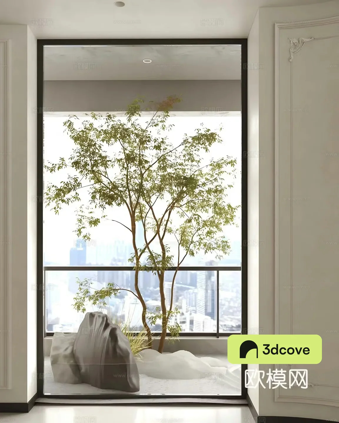 Modern interior landscape end view frame landscape sketch glass frame landscape balcony landscape