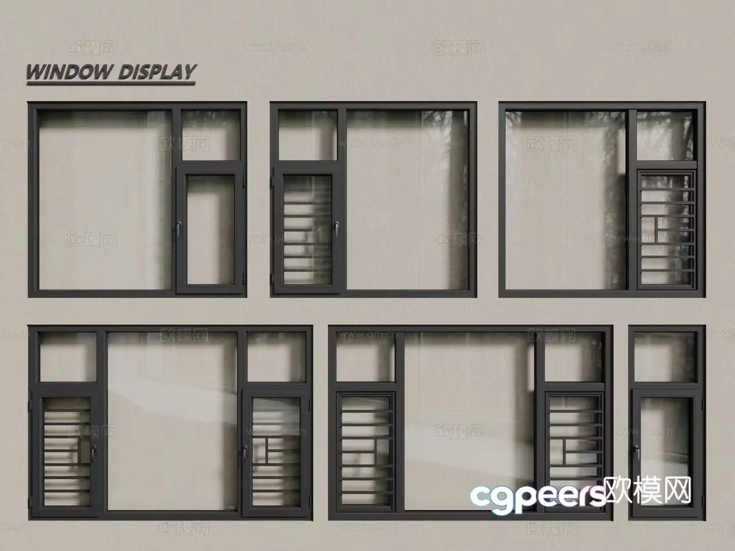 Modern windows aluminum alloy windows casement windows floor-to-ceiling windows 3d model