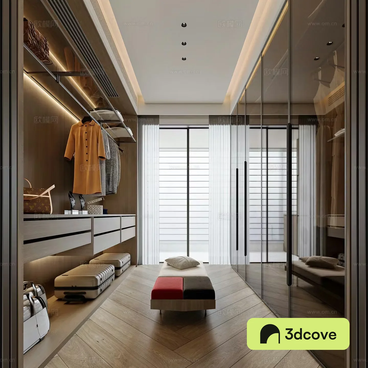 Modern style home cloakroom