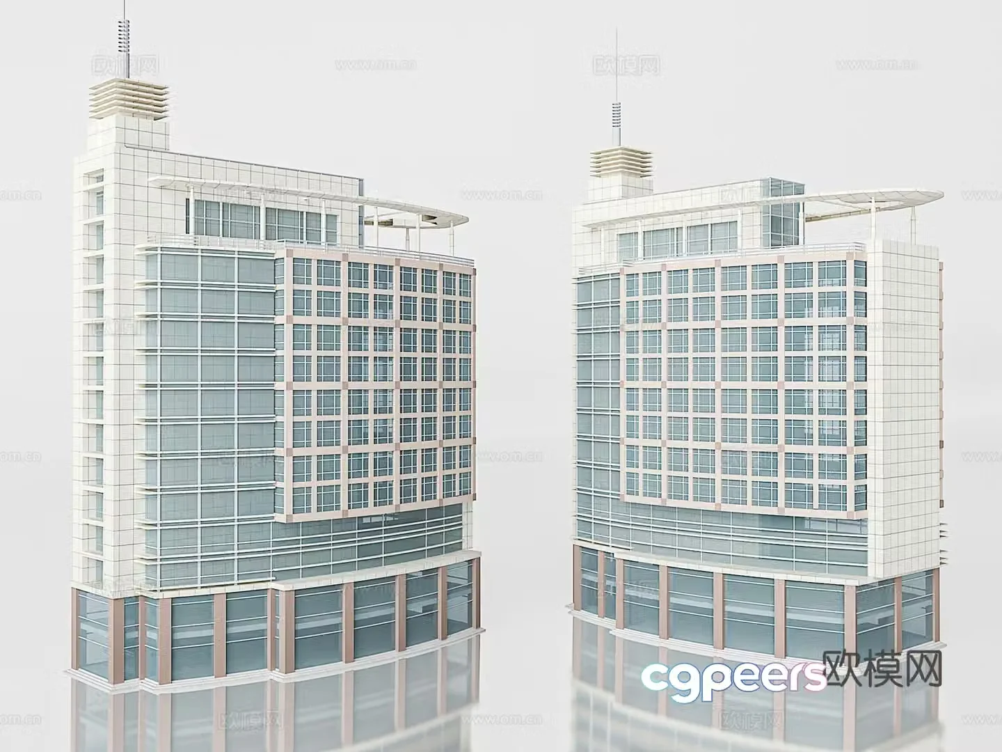 Office building construction 3d model