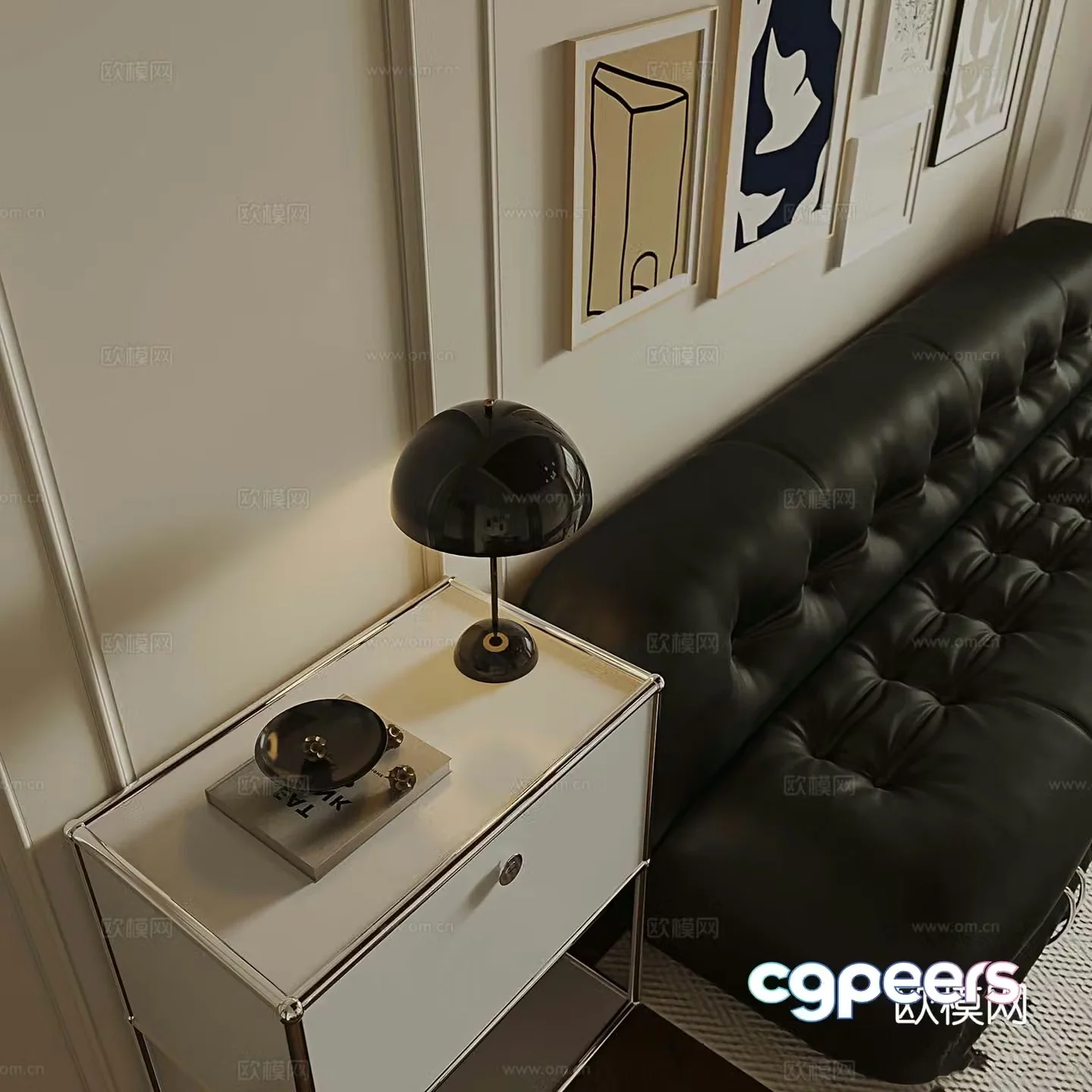 Modern side cabinet corner cabinet sofa side cabinet 3d model