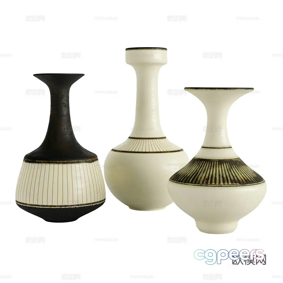 New Chinese style Wasabi pot vase 3D model