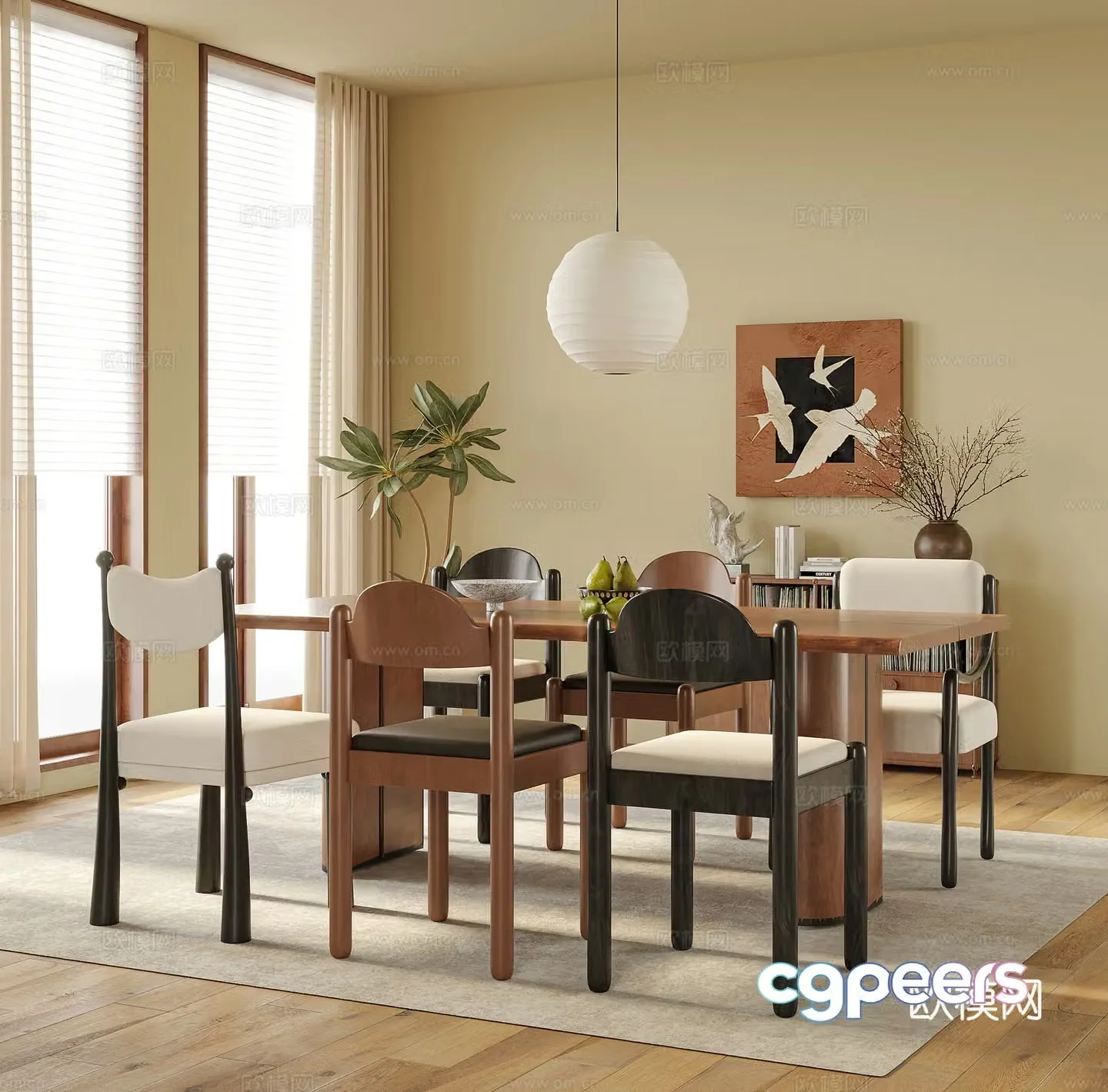 Modern restaurant Dining table and chair Dining chair Dining table 3d model