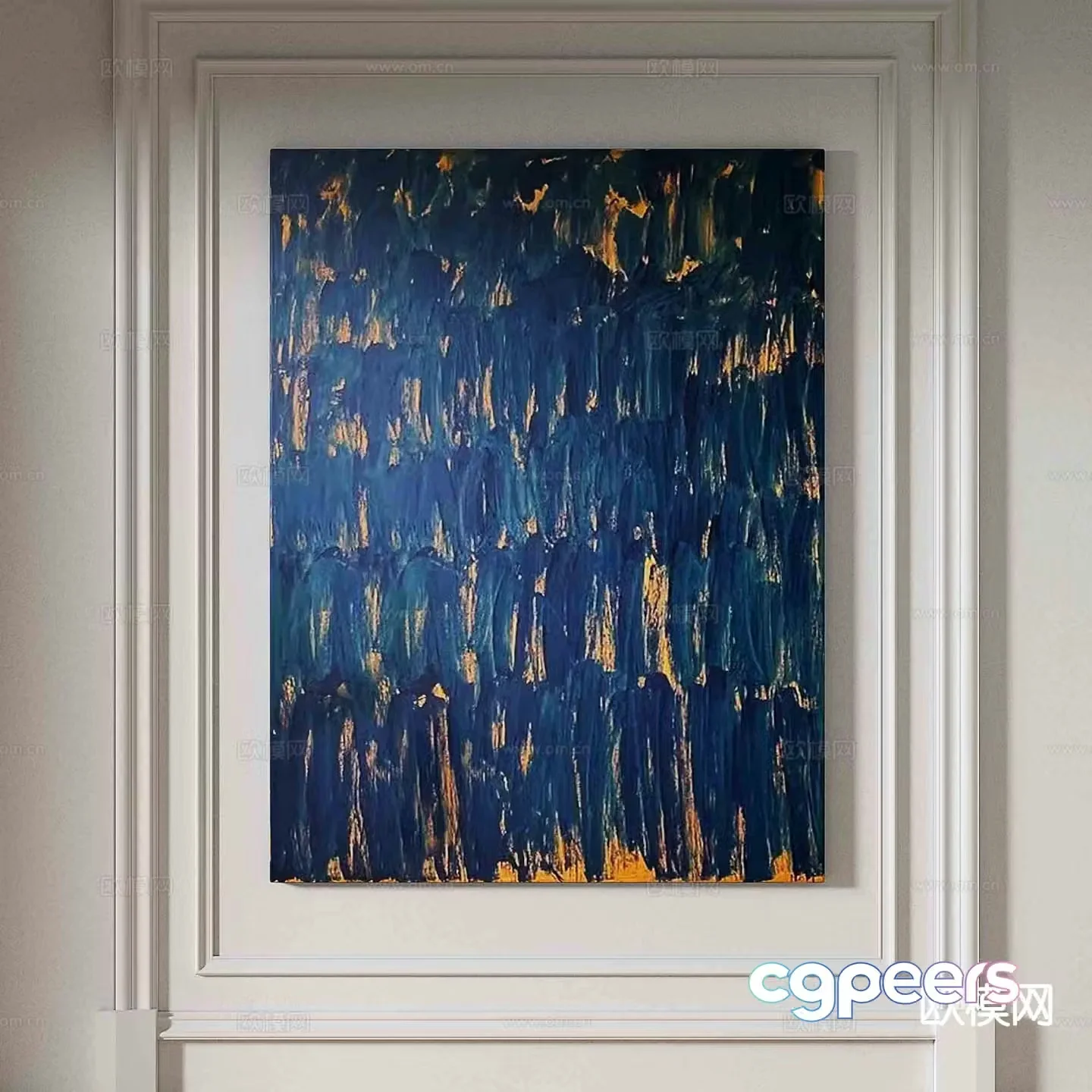 Simple European texture painting decorative painting hanging painting 3D model