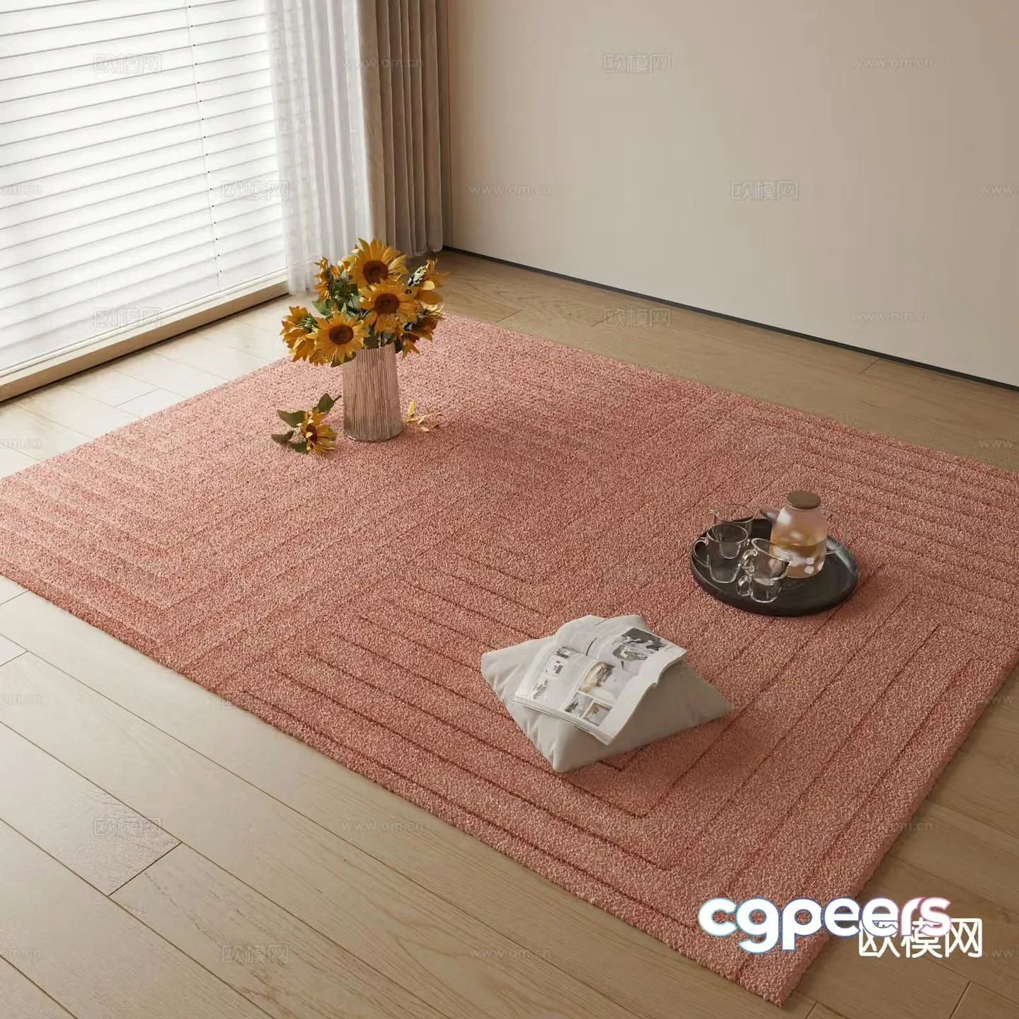 Modern red carpet 3d model