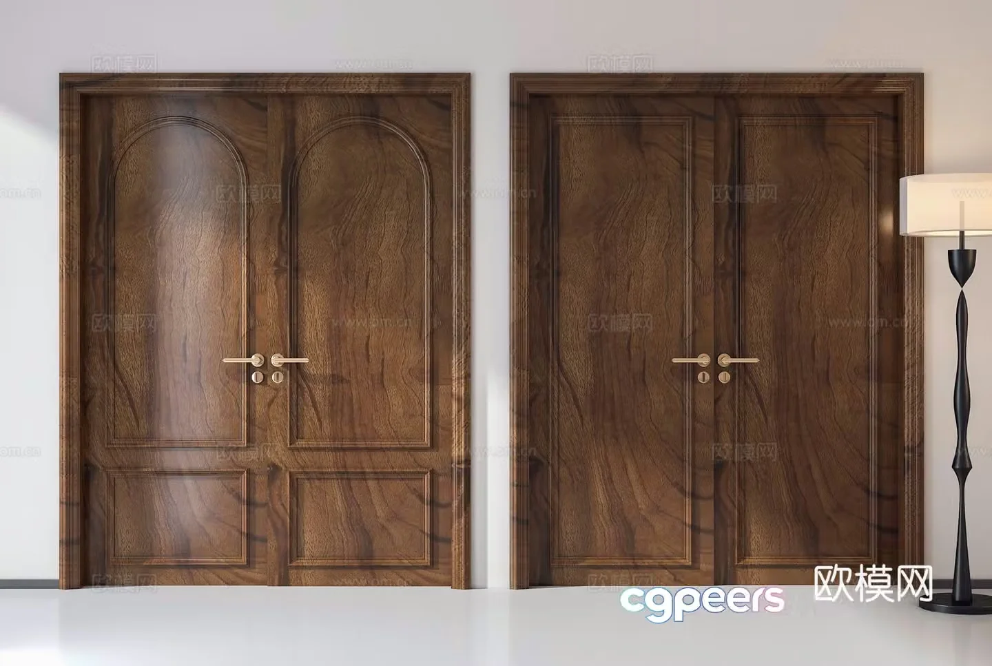 Chinese double-opening door French double-opening door Double-opening door Solid wood door American double-opening door Conference room door 3D model