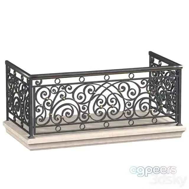 3ds Max Free – Classic balcony Forged Fence