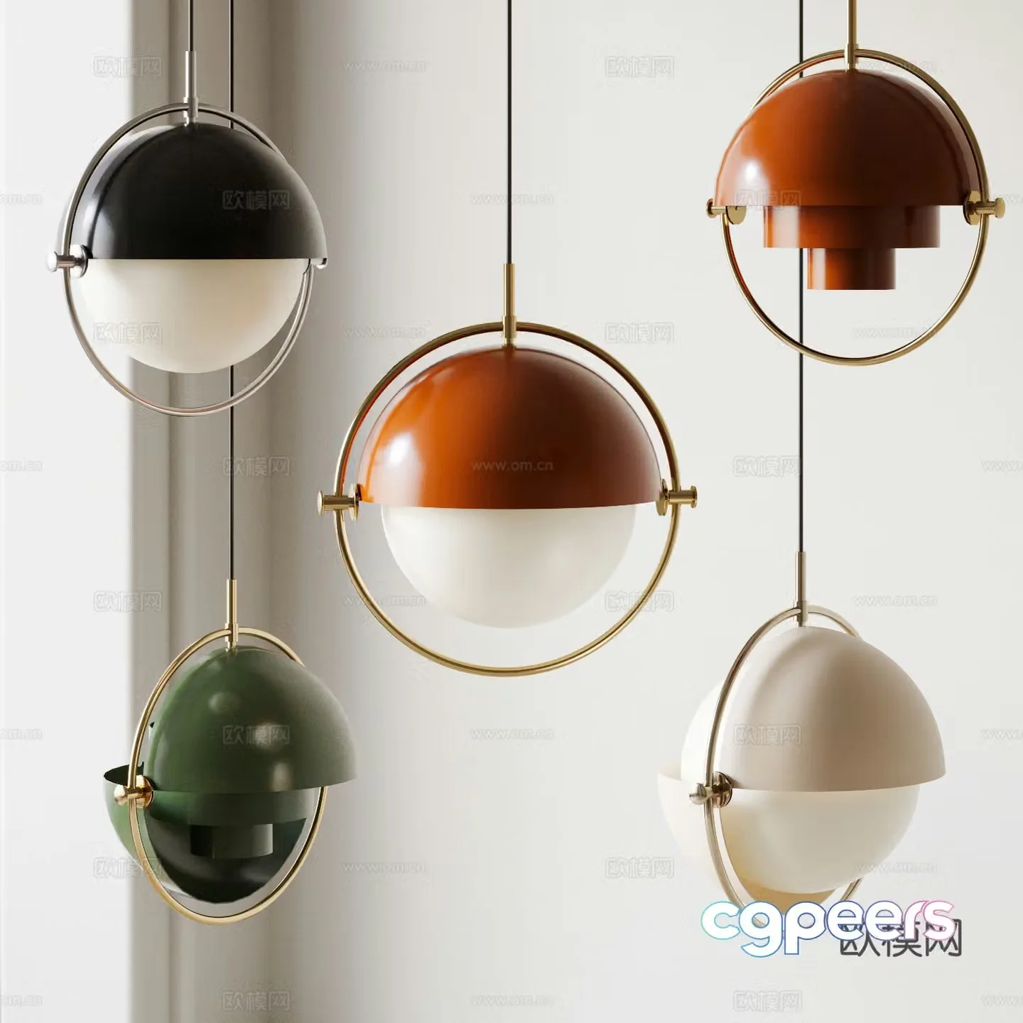 Nordic chandelier combination 3D model