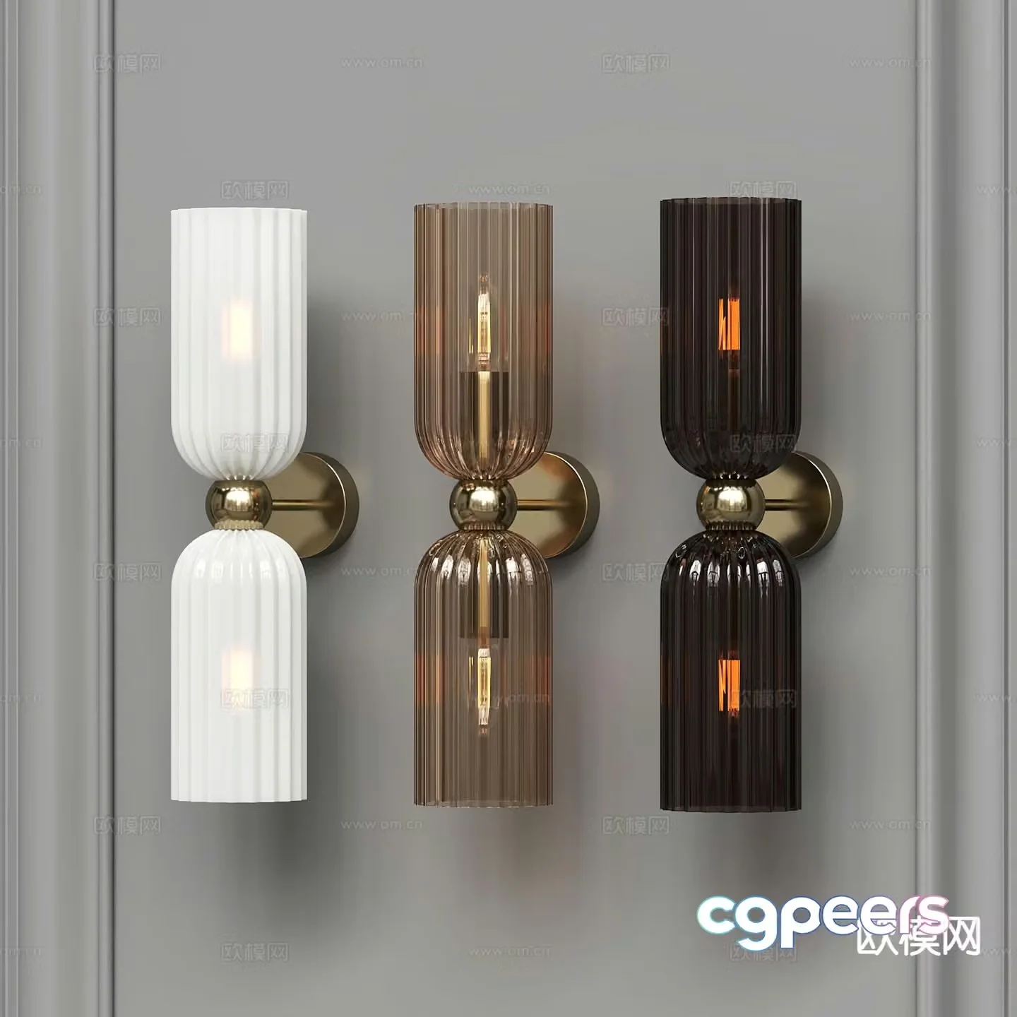 Modern wall light glass wall light 3d model