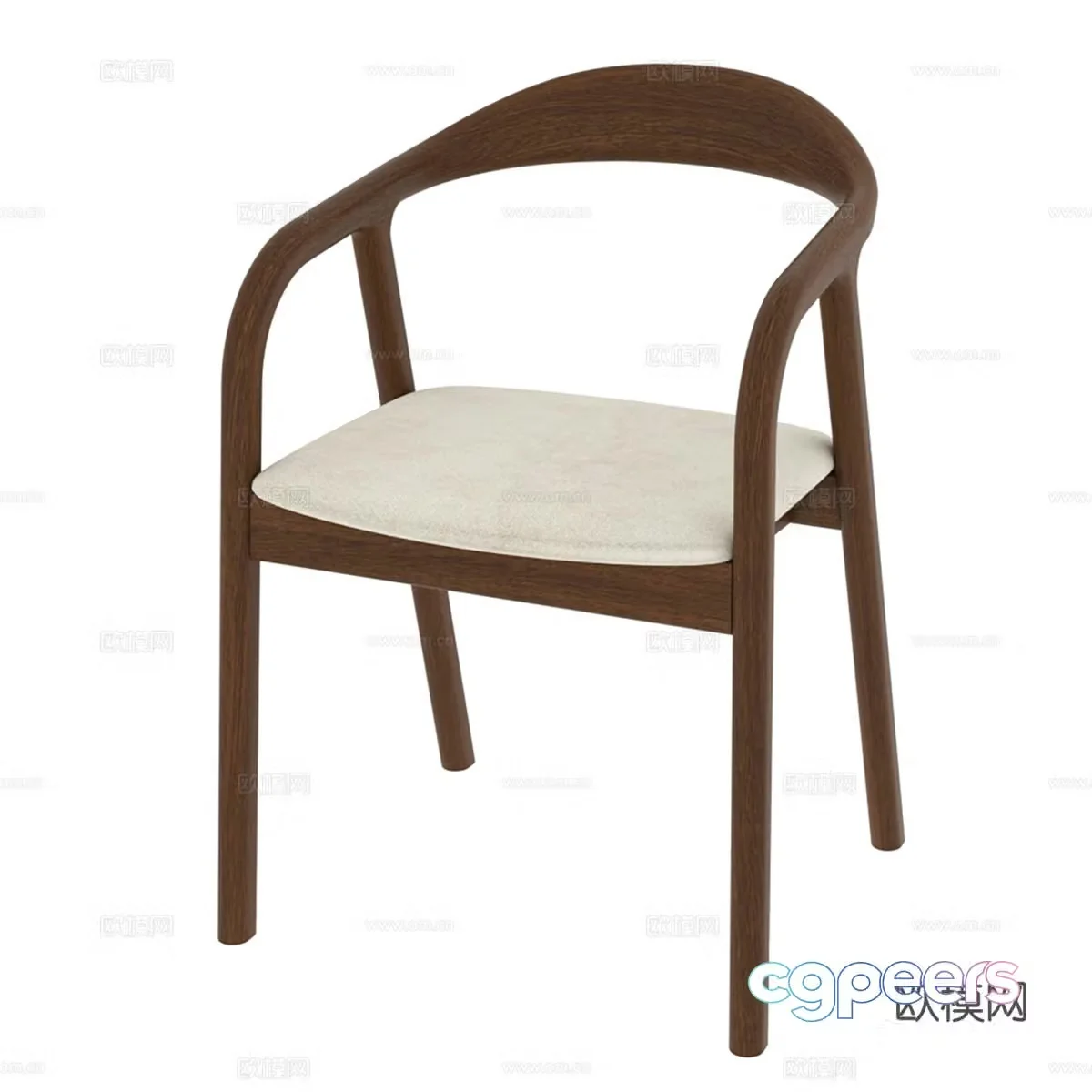 Nordic simple single chair chair simple chair casual chair stool 3d model