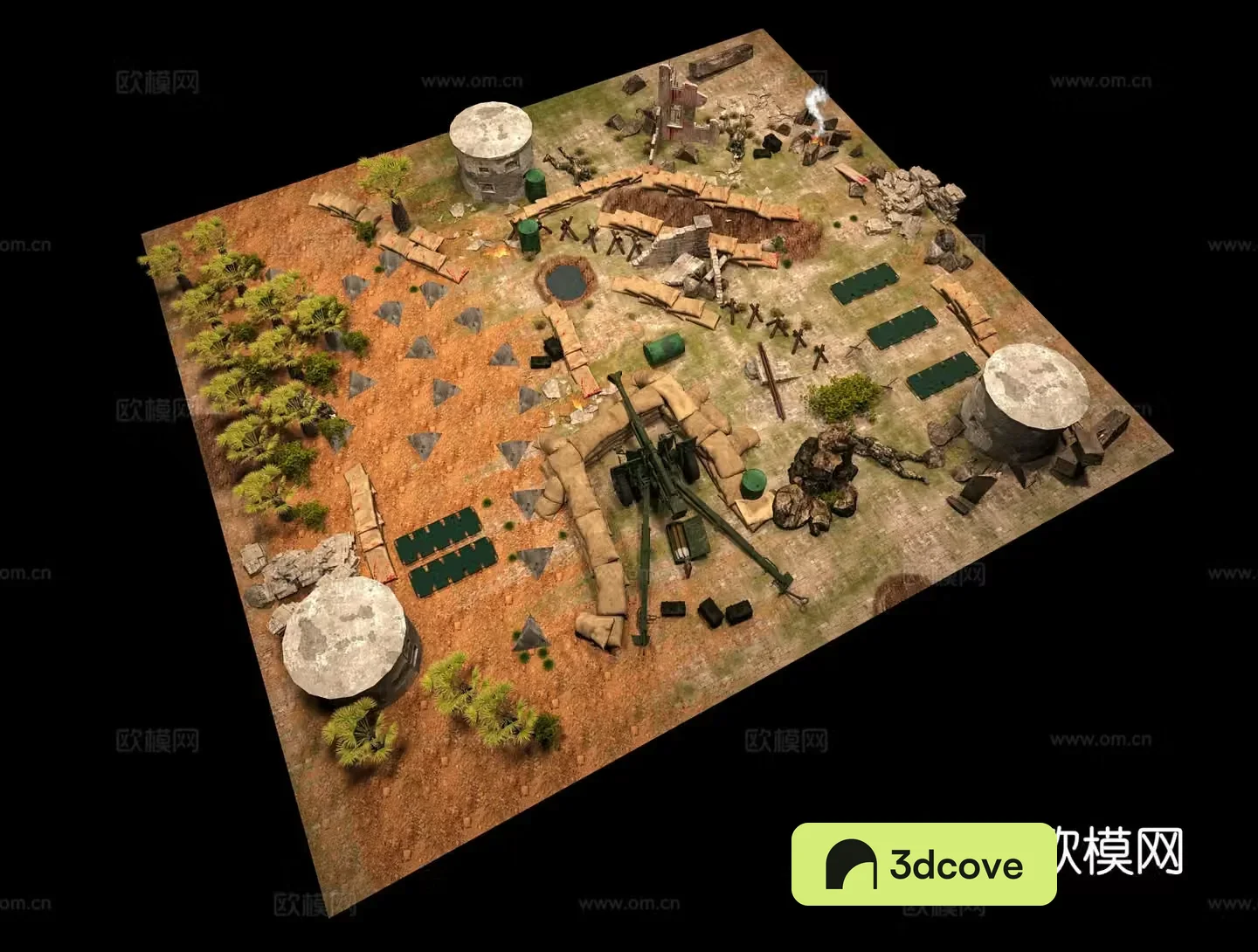 Simulated battlefield military equipment