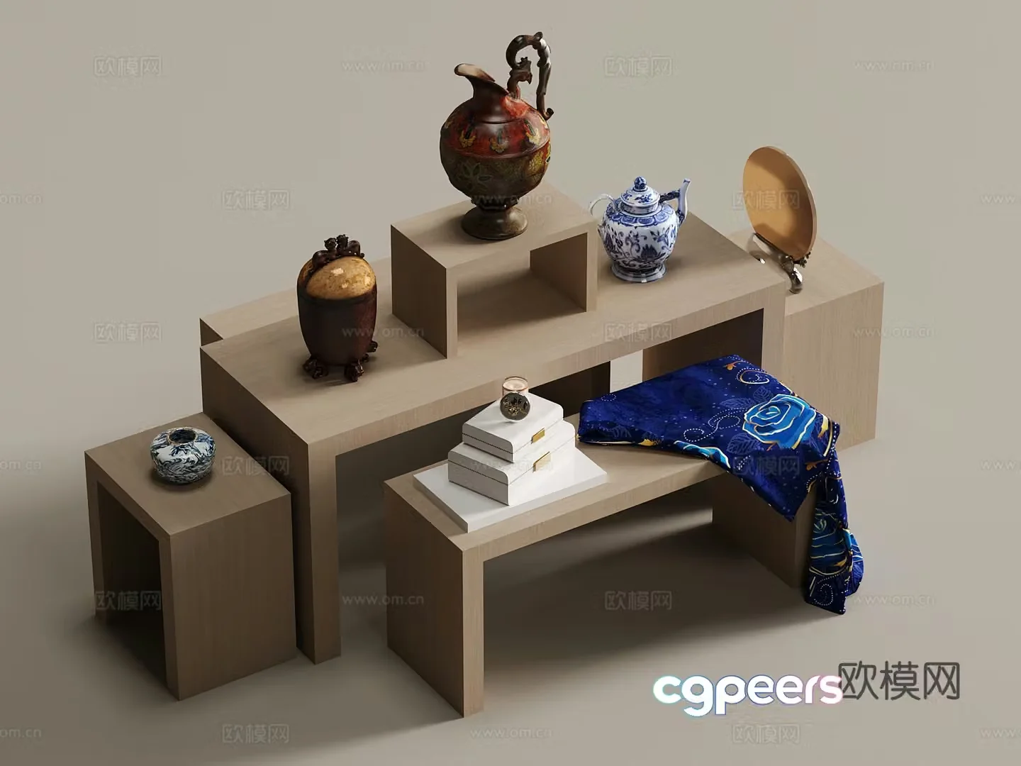 Modern showcase booth porcelain 3d model