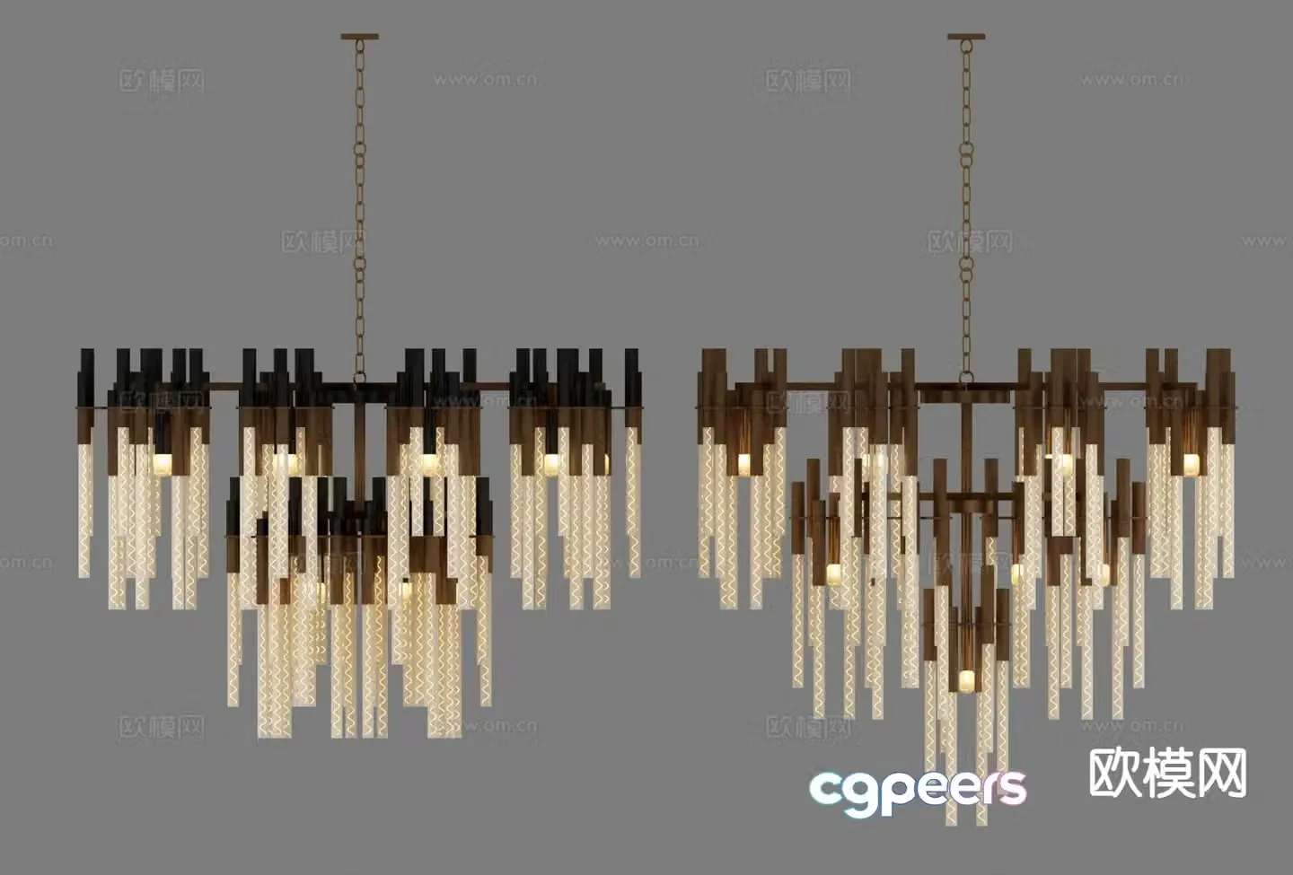 Light luxury chandelier hall chandelier 3d model