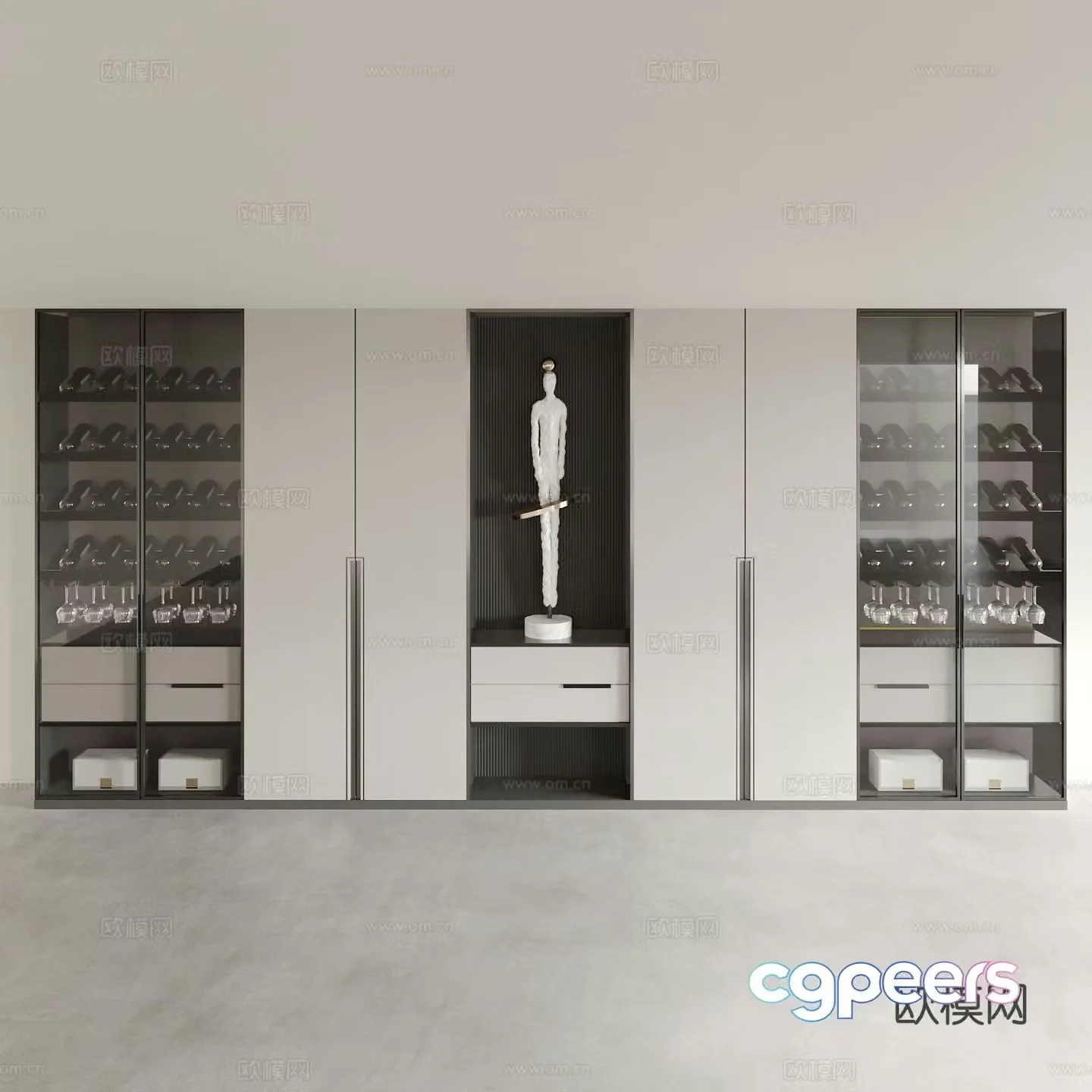 Modern wine cabinet 3d model