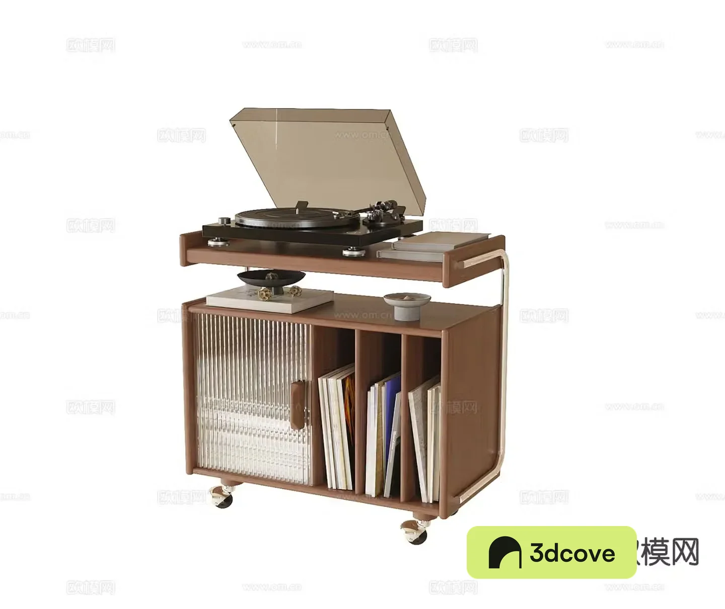 Modern low bookcase corner table movable side table