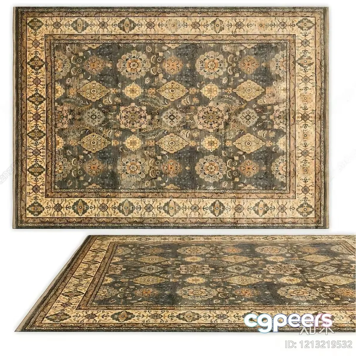 Traditional Persian Rug 3D Model – 3595 – VRAY Render