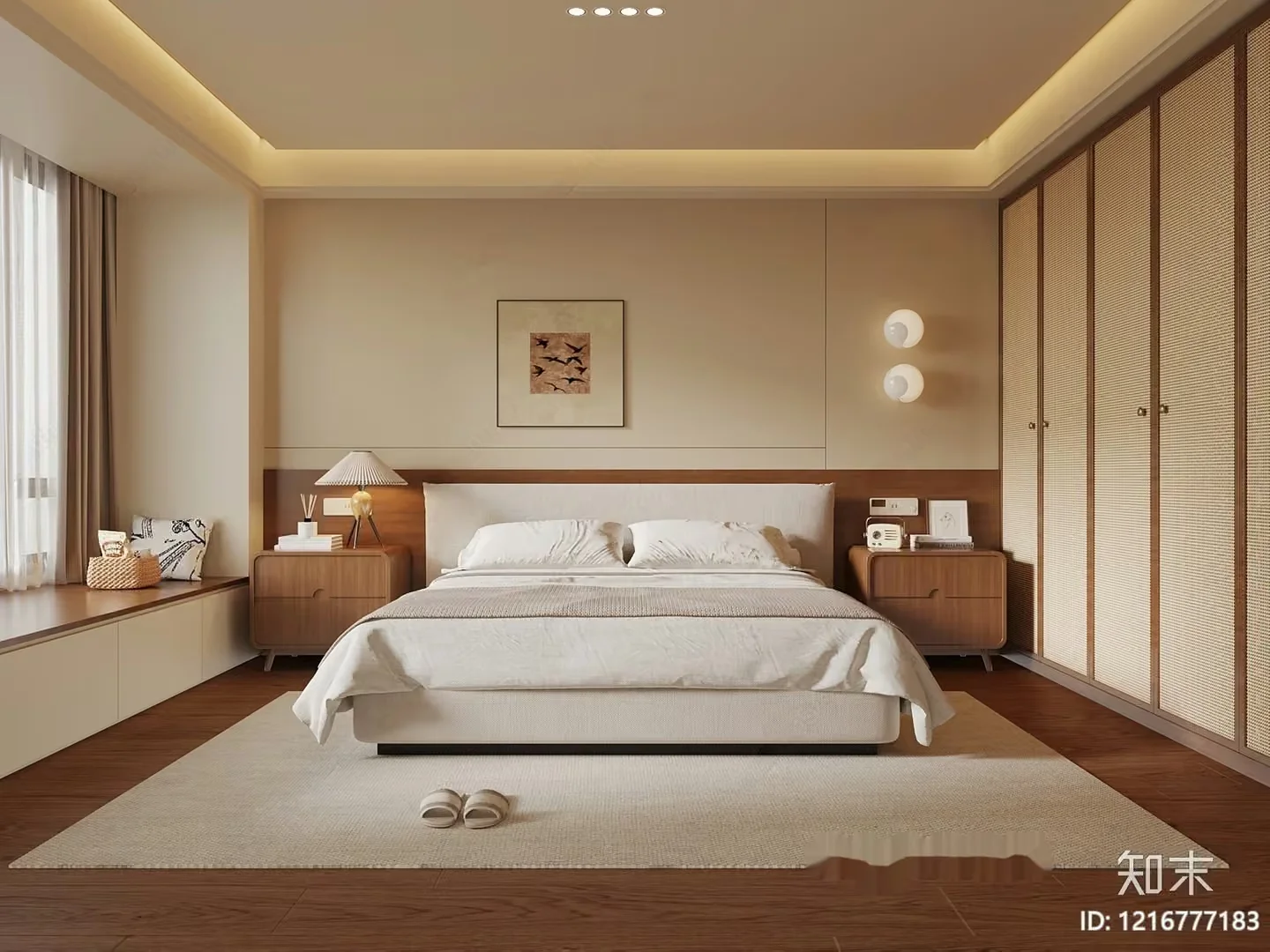 Cozy Modern Bedroom 3D Model – 16497 – VRAY Render
