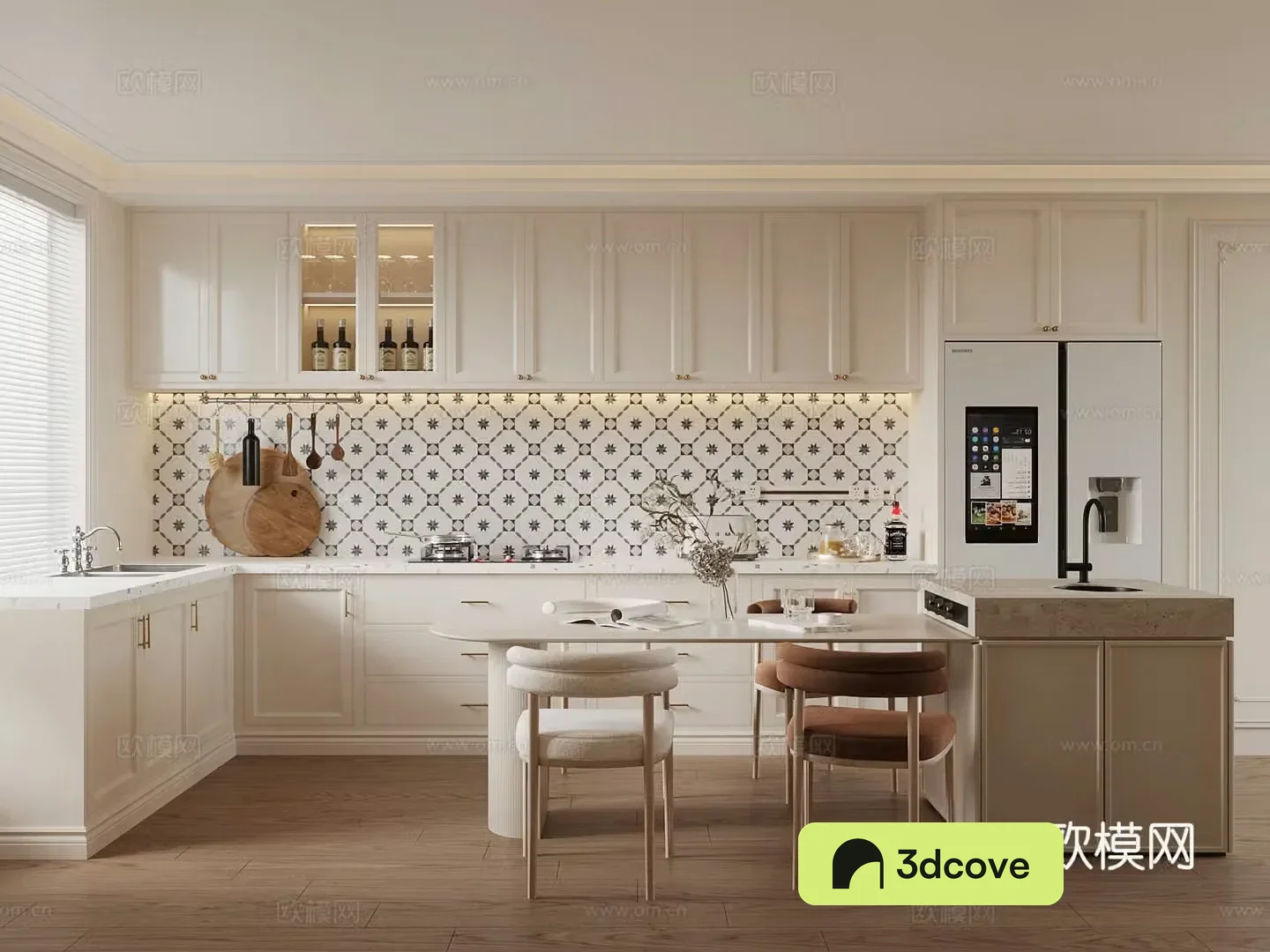 Kitchen French Kitchen Dining Room Zhongdao Dining Table and Chair
