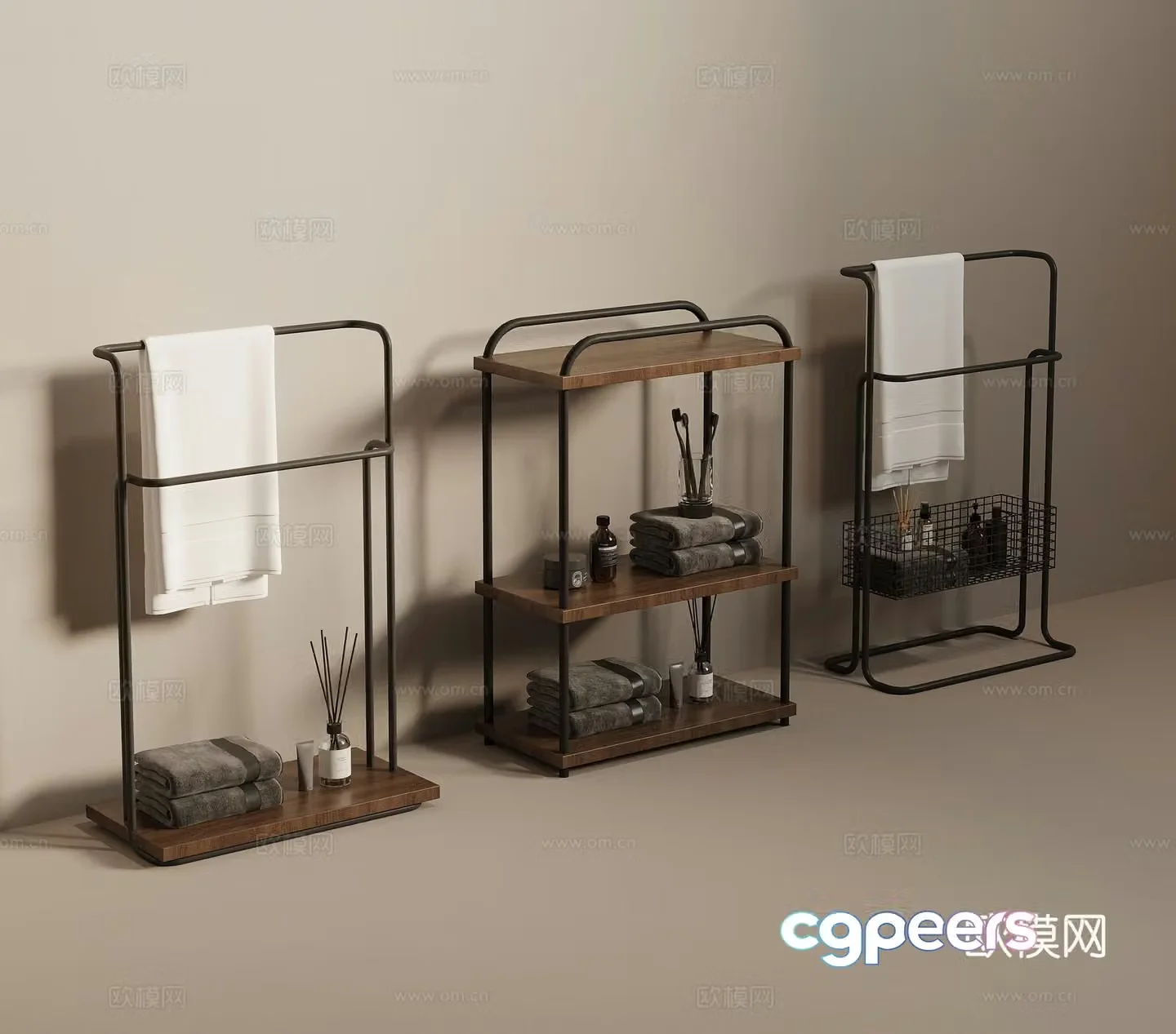Modern bathroom rack 3d model