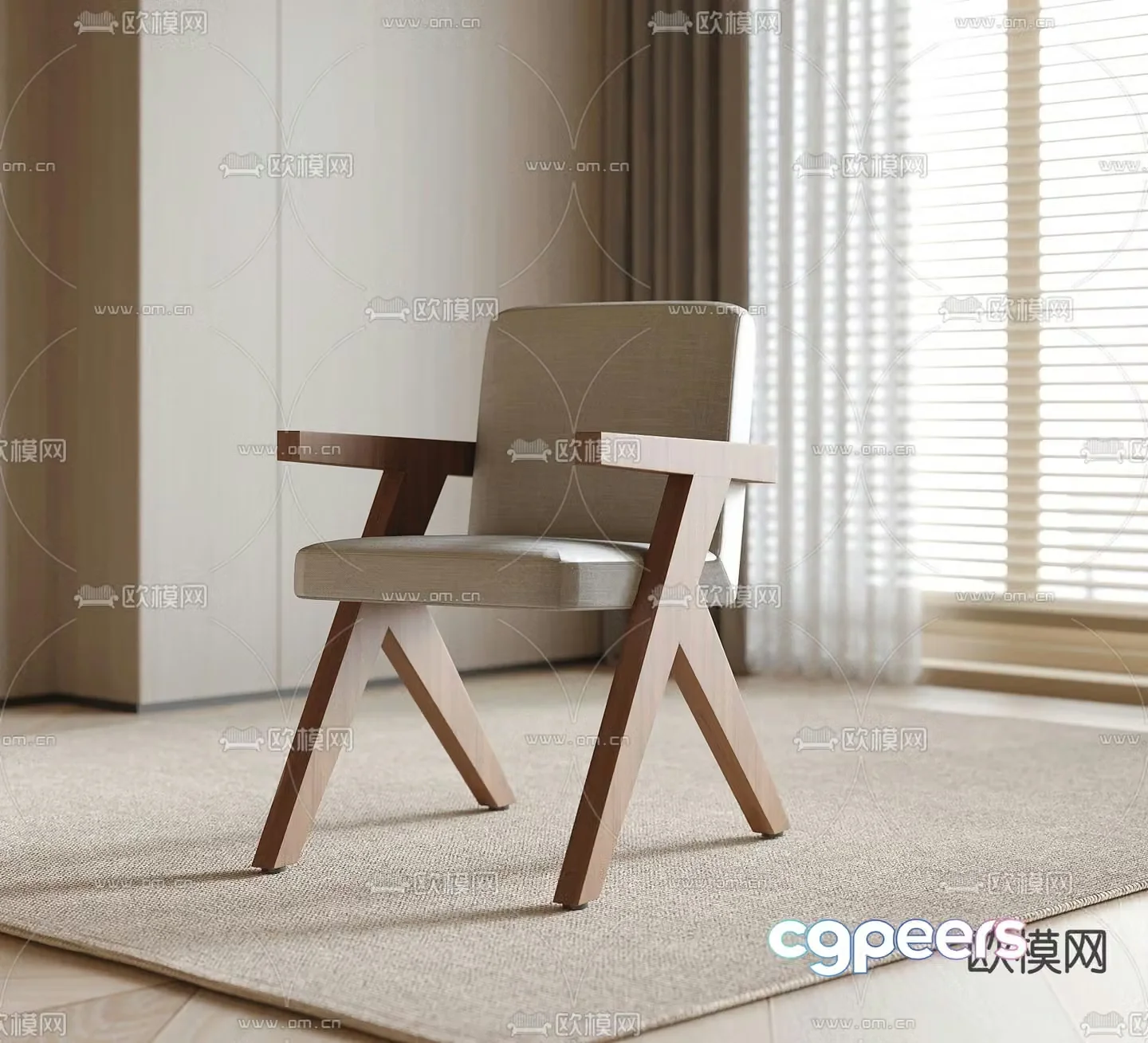 Wabi-sabi chair dining chair 3d model