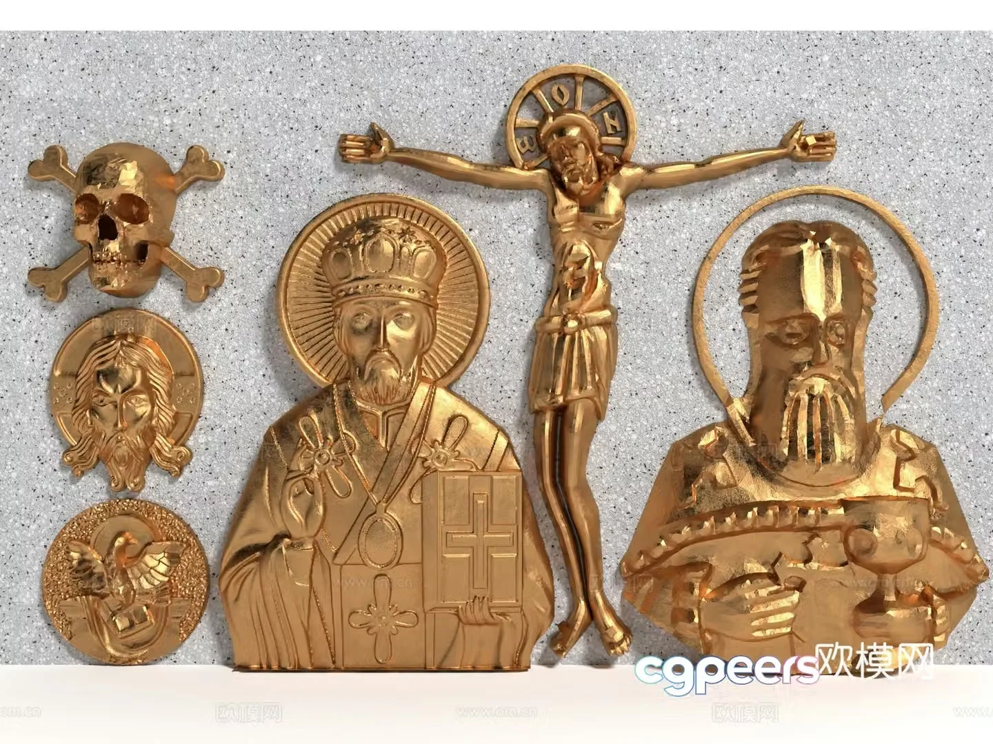 Modern style Jesus relief 3d model