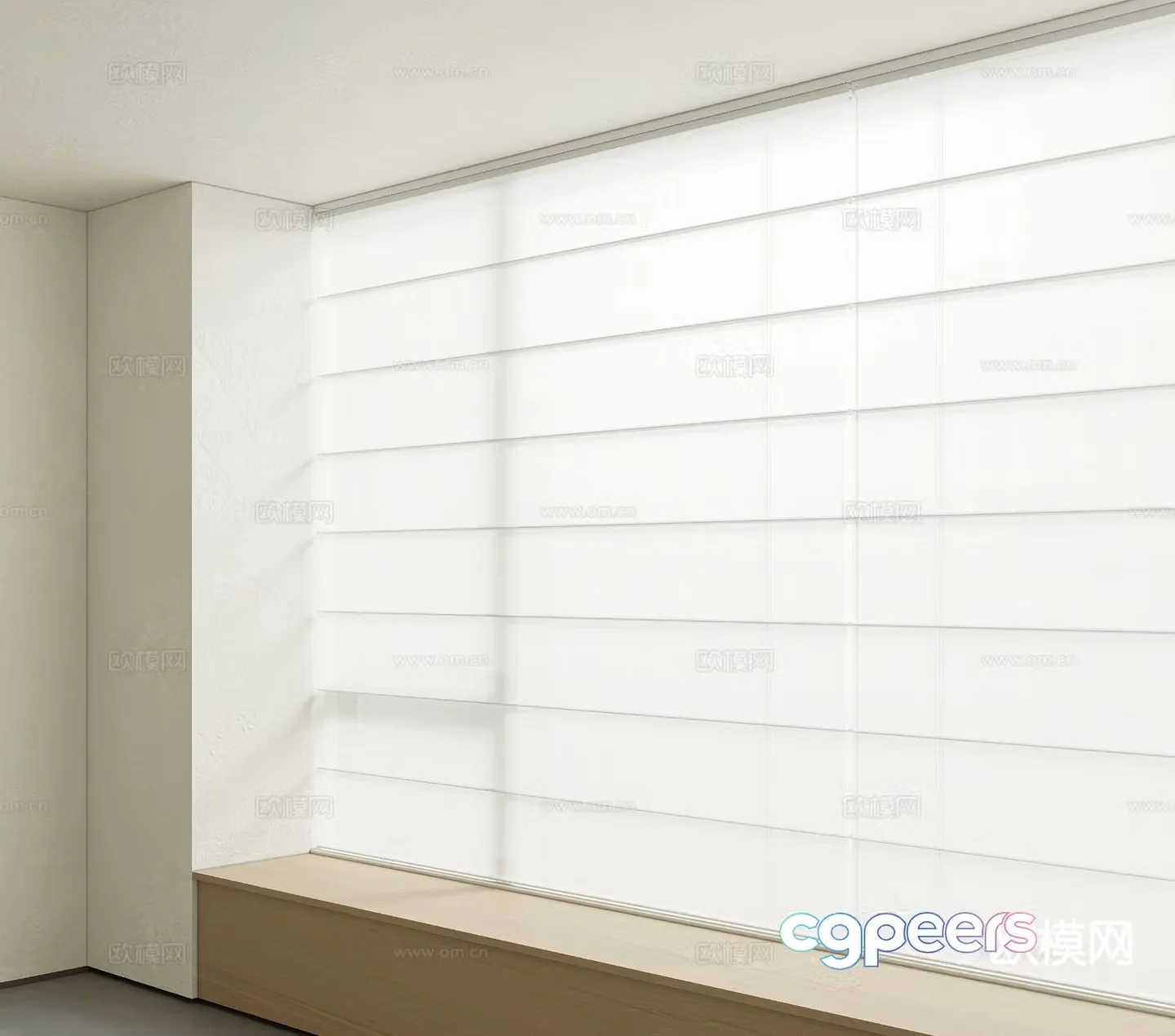 Modern curtain fabric blackout curtain 3d model