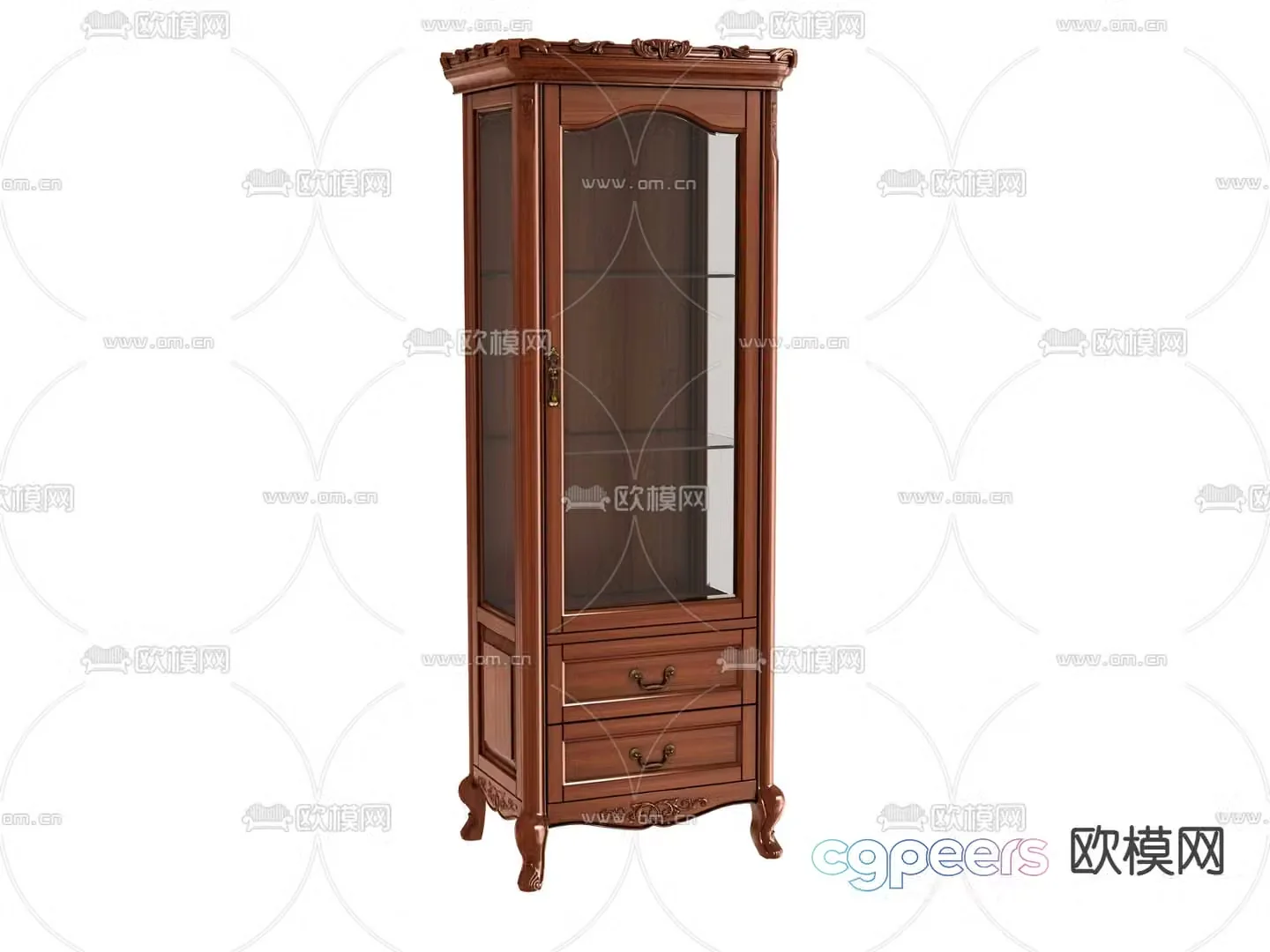 European-style bookcase single foyer cabinet 3D model