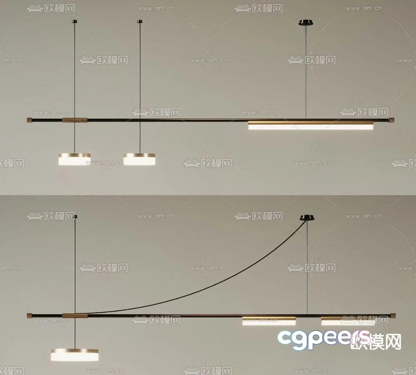 Light luxury chandelier hall chandelier 3d model