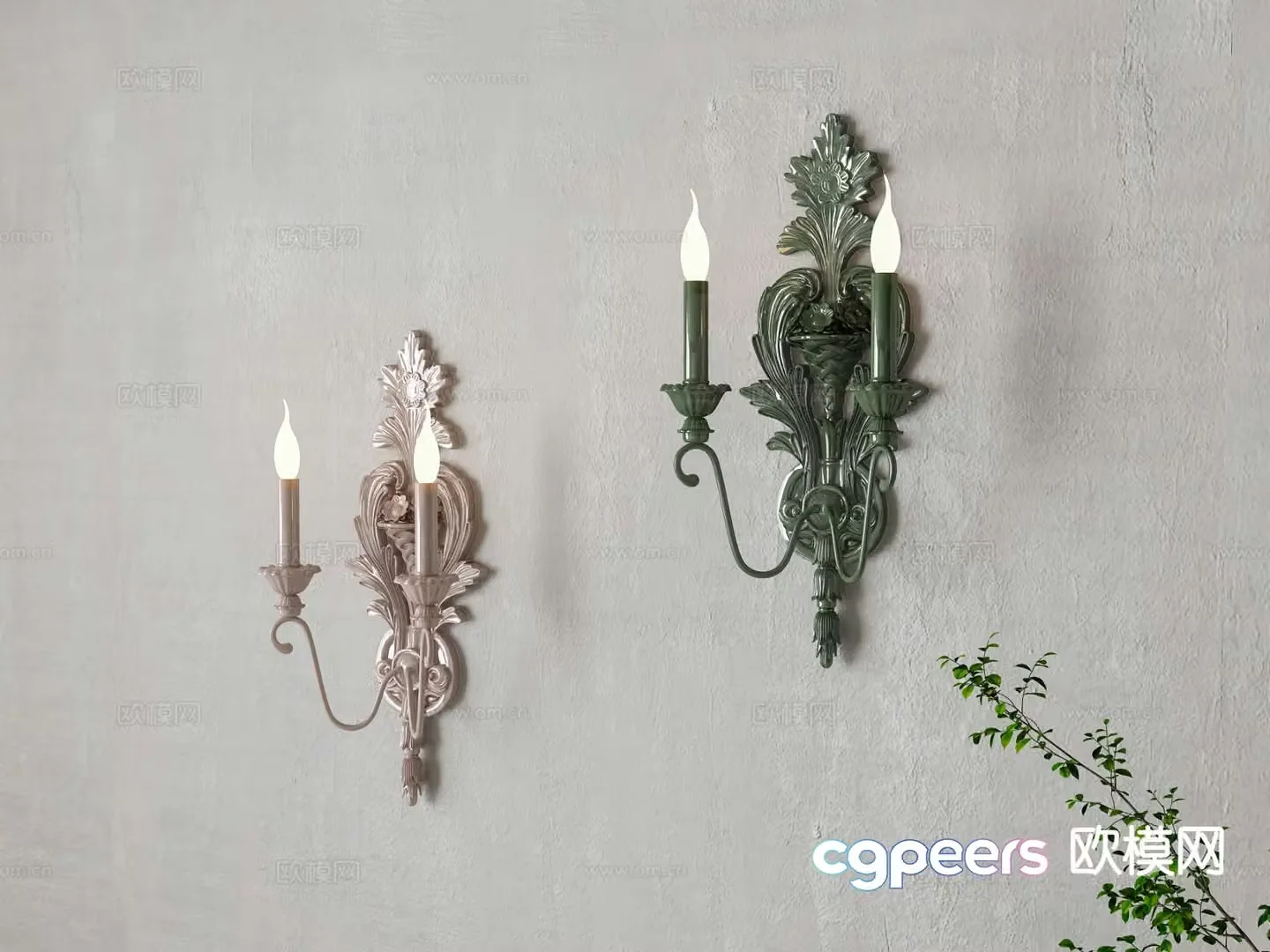 French wall light 3d model