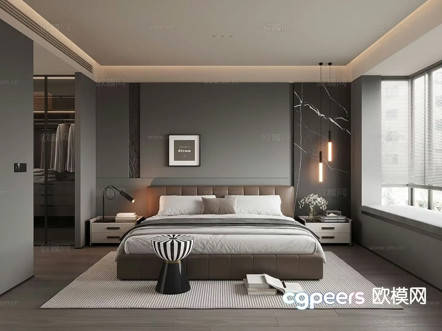Italian style bedroom master bedroom 3d model