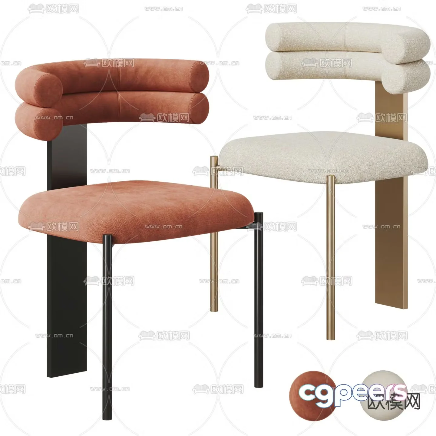 MENU simple chair dining chair 3d model