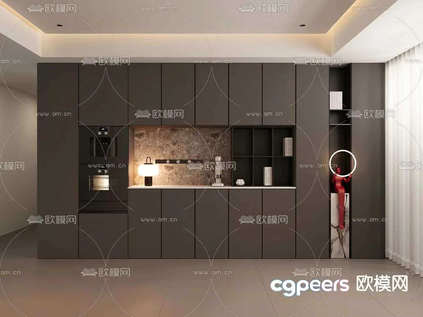 Italian wine cabinet sideboard 3D model