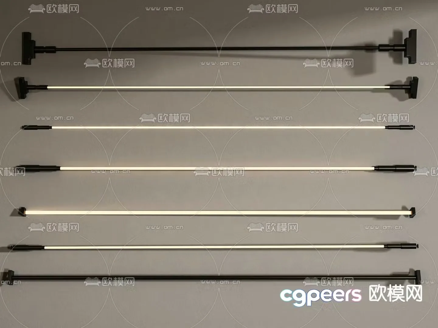 skyline light wire light strip 3d model