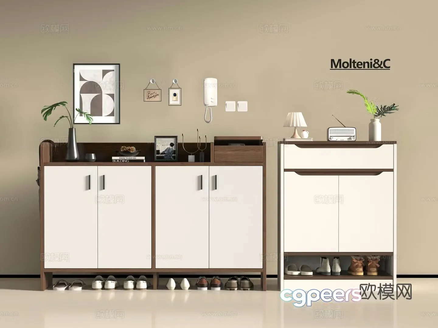 Modern shoe cabinet 3d model