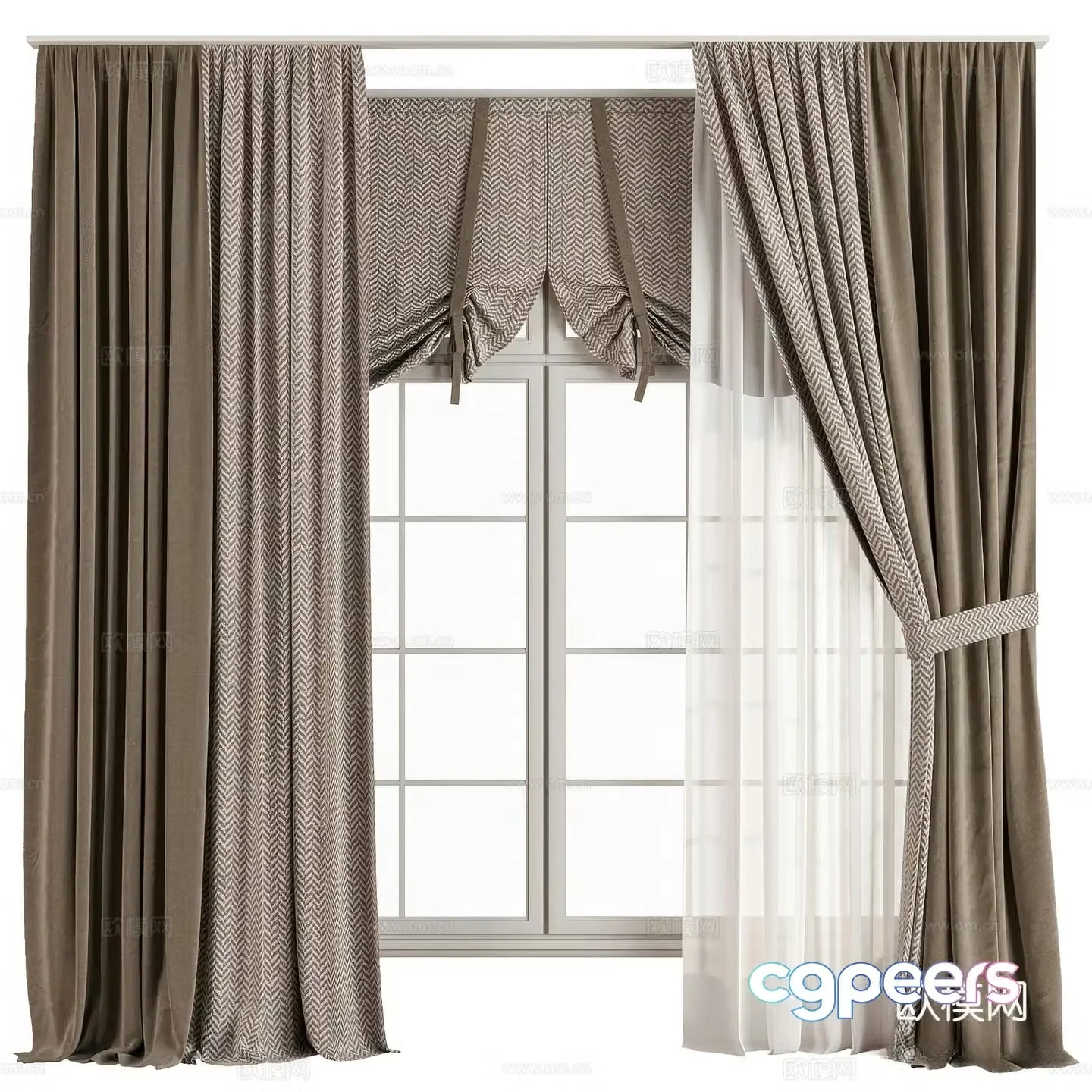 Plain curtains 3d model