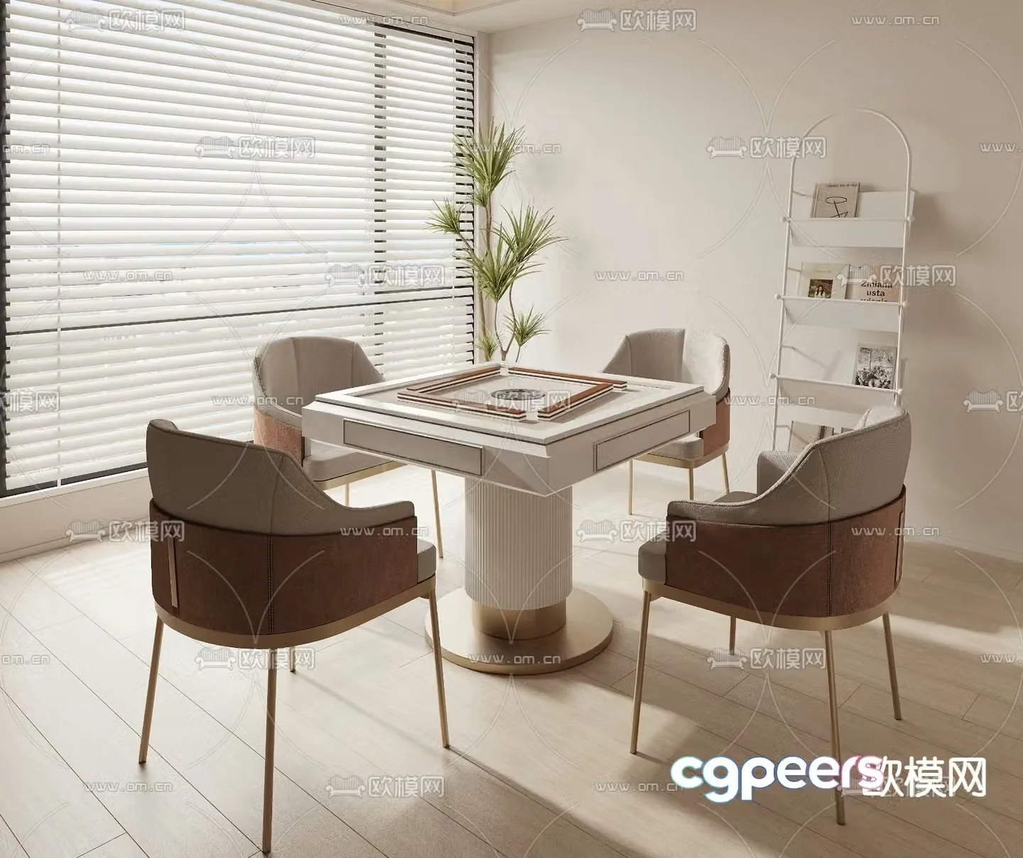 Light luxury mahjong table 3D model