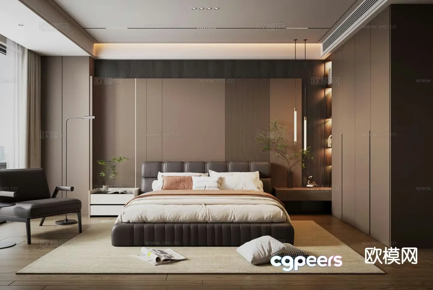 Italian style bedroom master bedroom 3d model