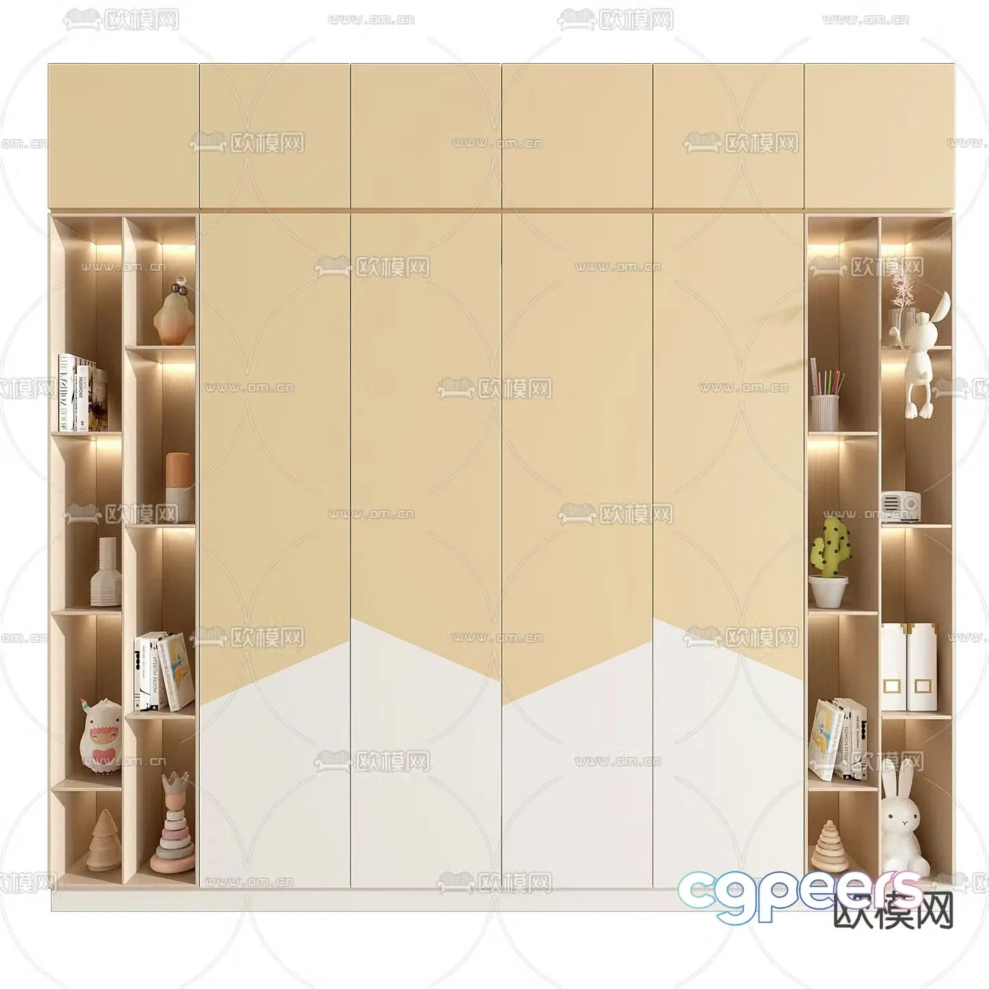 Children’s bookcase storage cabinet 3d model